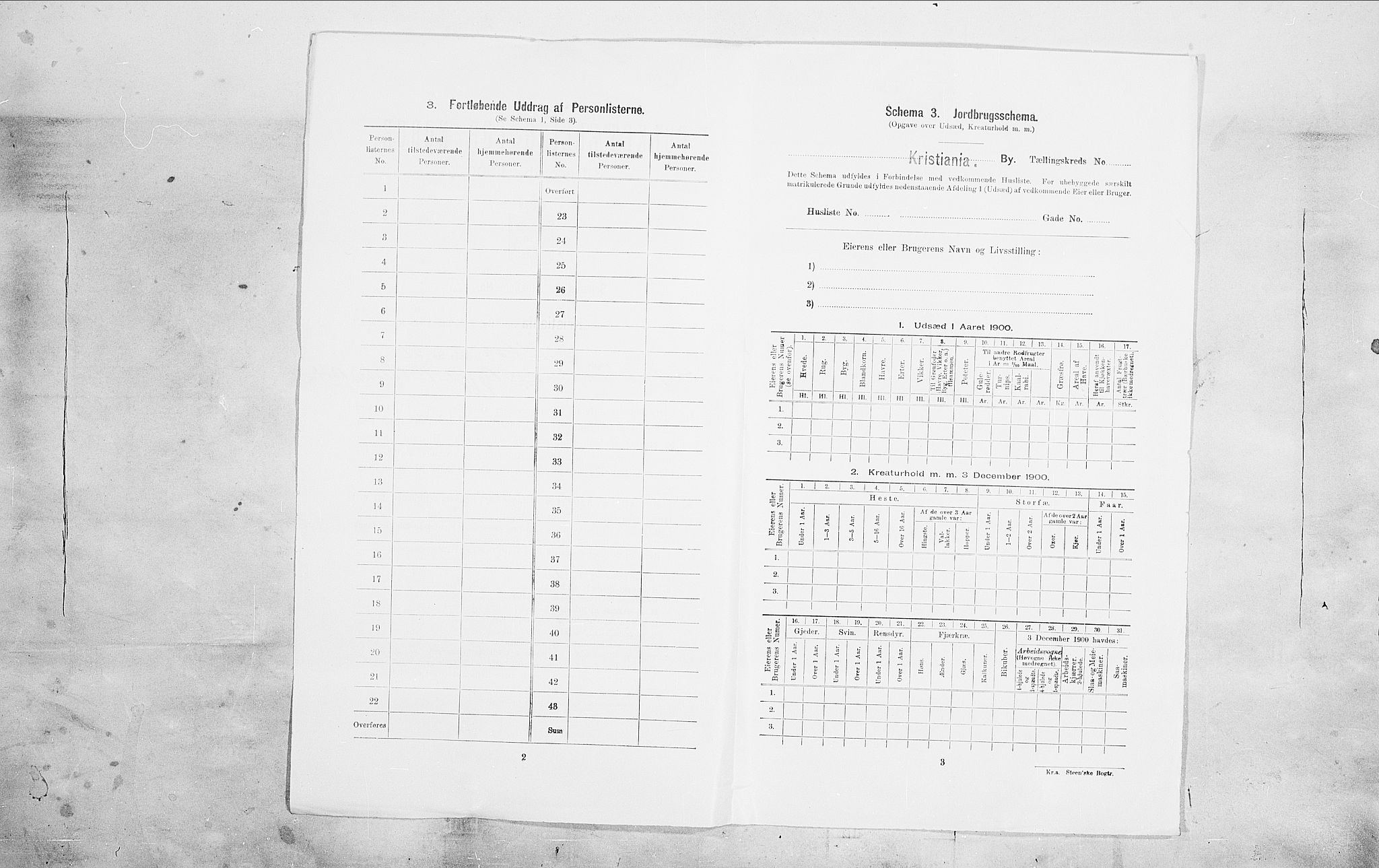 SAO, 1900 census for Kristiania, 1900, p. 92698