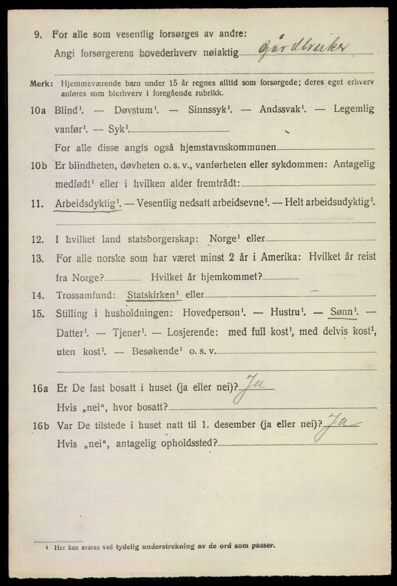 SAKO, 1920 census for Solum, 1920, p. 7687