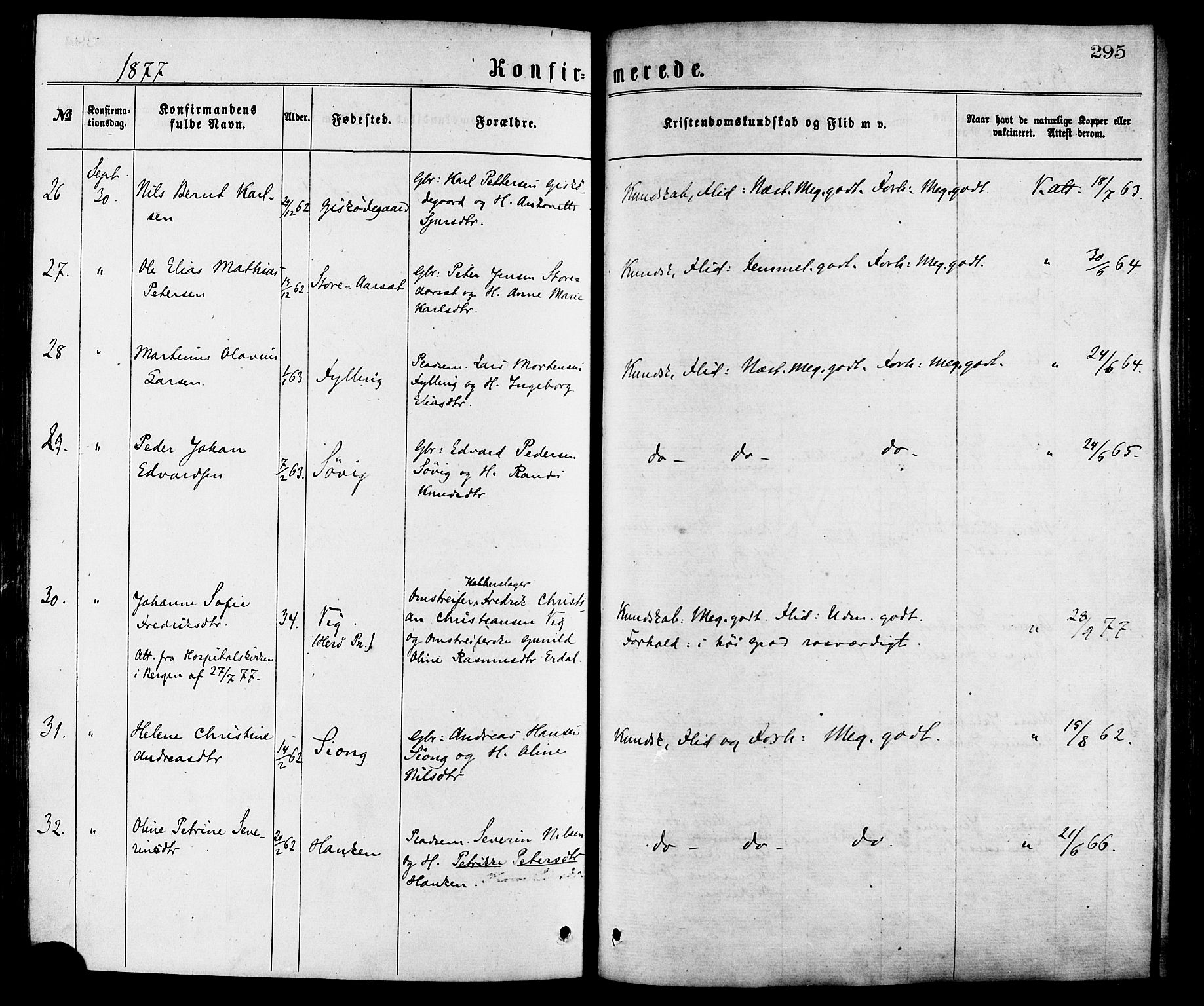 Ministerialprotokoller, klokkerbøker og fødselsregistre - Møre og Romsdal, AV/SAT-A-1454/528/L0400: Parish register (official) no. 528A11, 1871-1879, p. 295