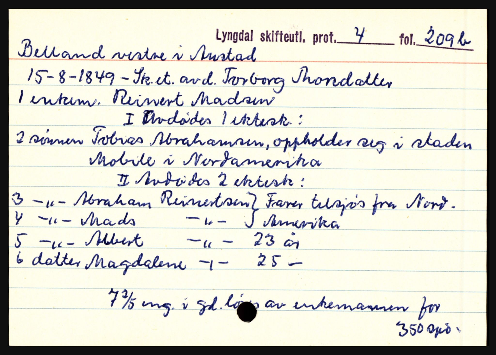 Lyngdal sorenskriveri, AV/SAK-1221-0004/H, p. 397