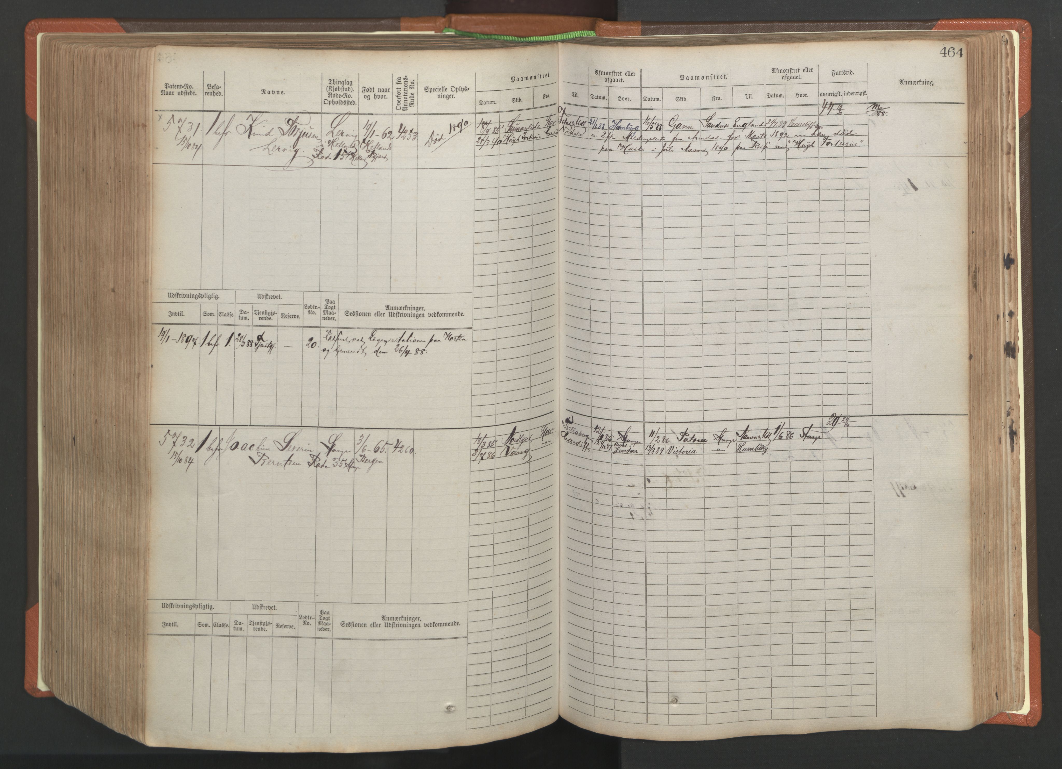 Stavanger sjømannskontor, AV/SAST-A-102006/F/Fb/Fbb/L0009: Sjøfartshovedrulle, patentnr. 4805-6006, 1879-1887, p. 470