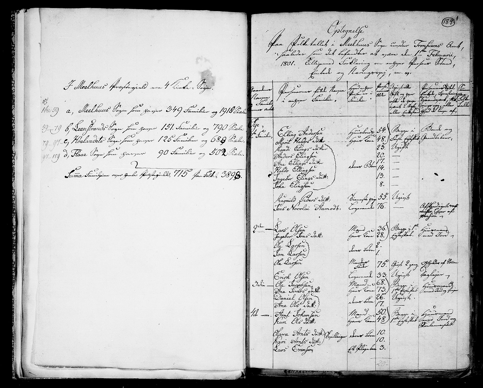 RA, 1801 census for 1653P Melhus, 1801, p. 189a