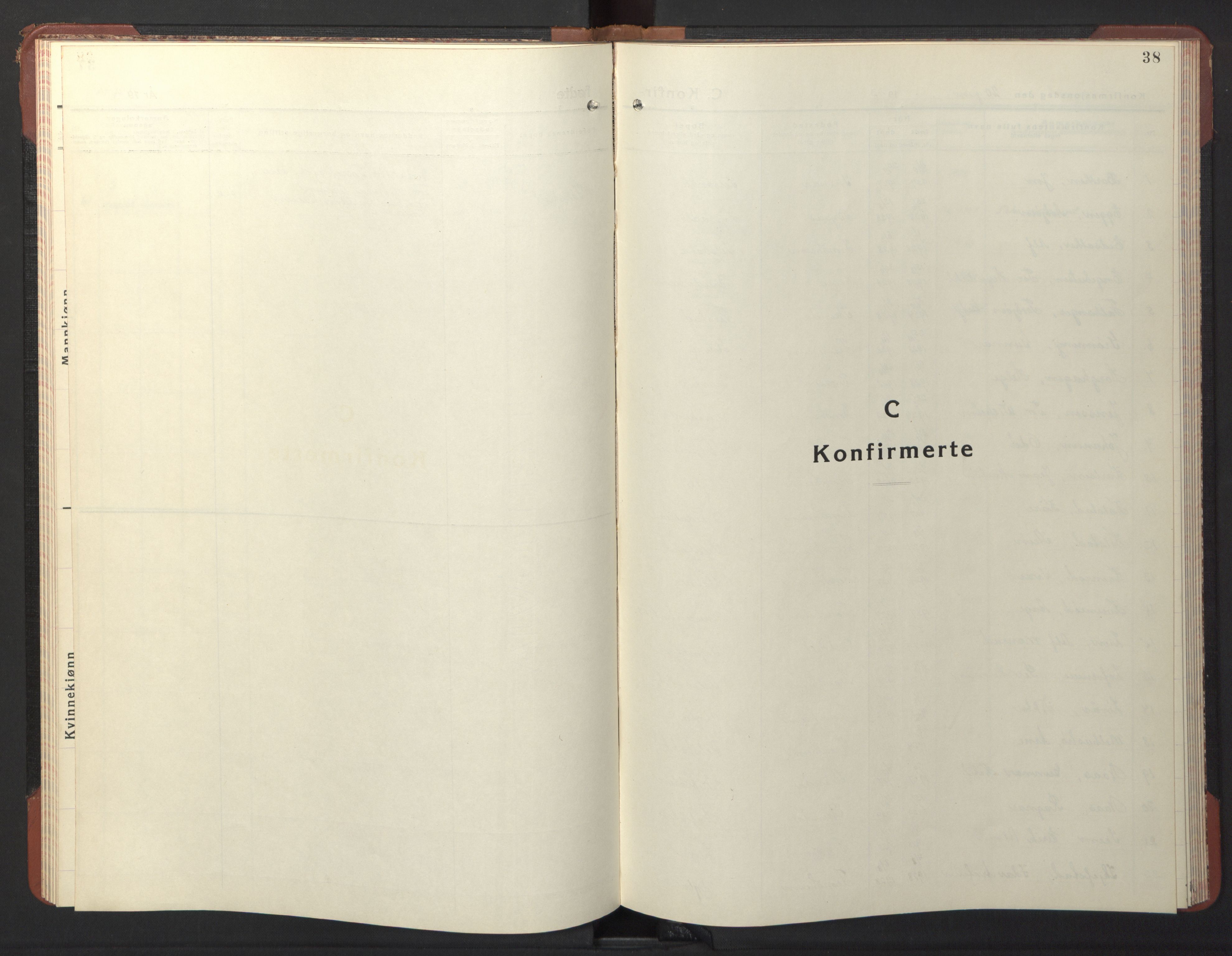 Ministerialprotokoller, klokkerbøker og fødselsregistre - Sør-Trøndelag, SAT/A-1456/611/L0358: Parish register (copy) no. 611C06, 1943-1946, p. 38