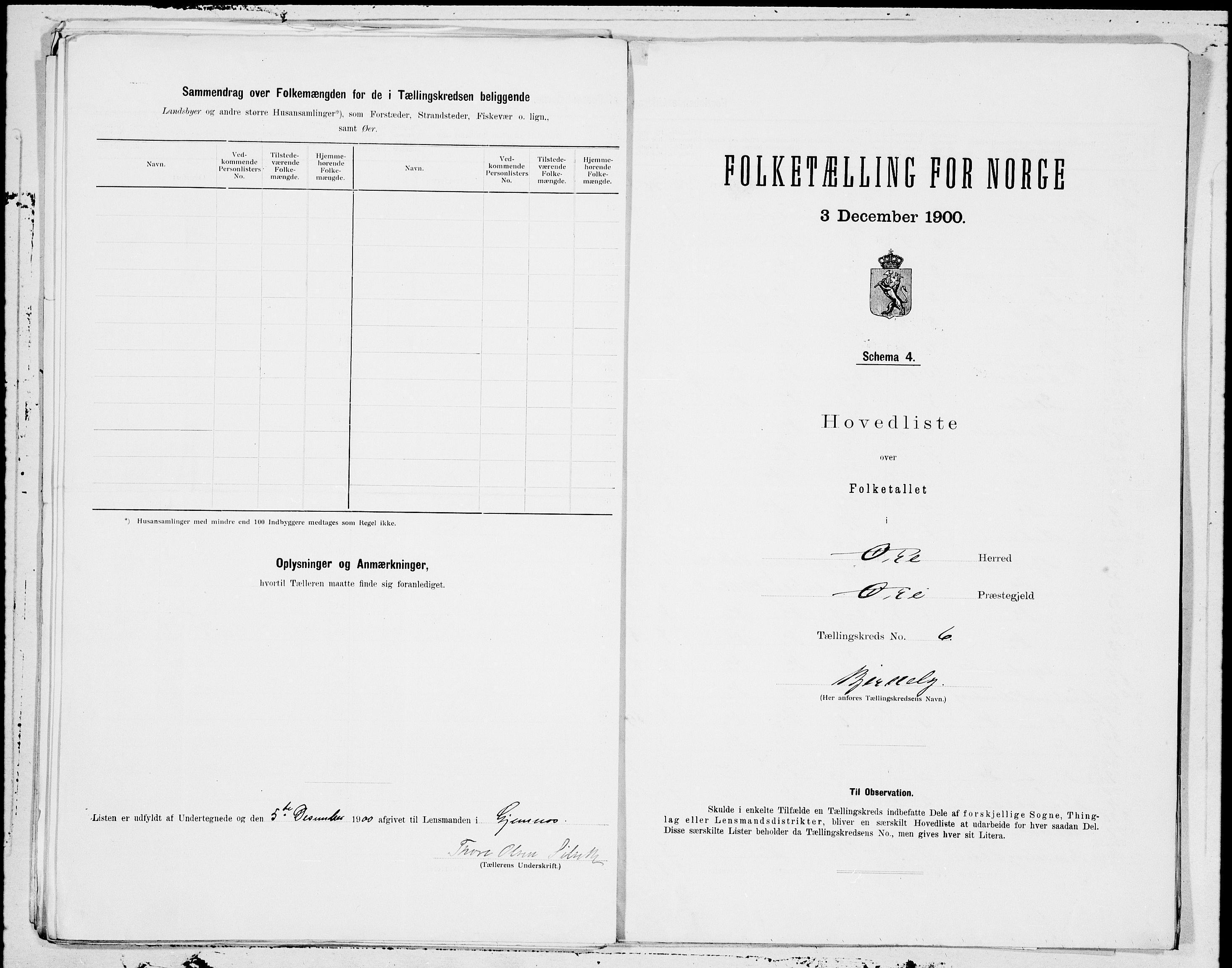 SAT, 1900 census for Øre, 1900, p. 12