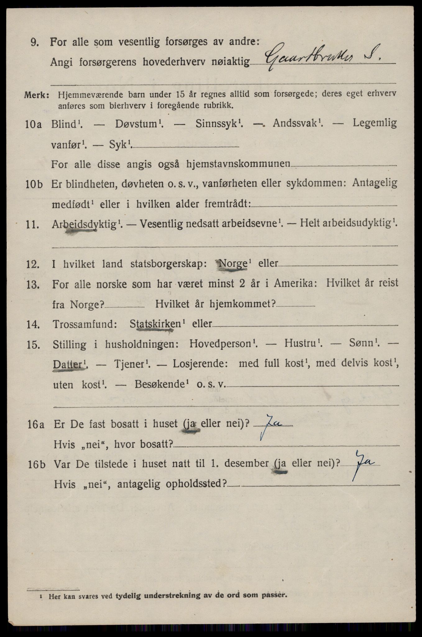 SAST, 1920 census for Eigersund, 1920, p. 2900
