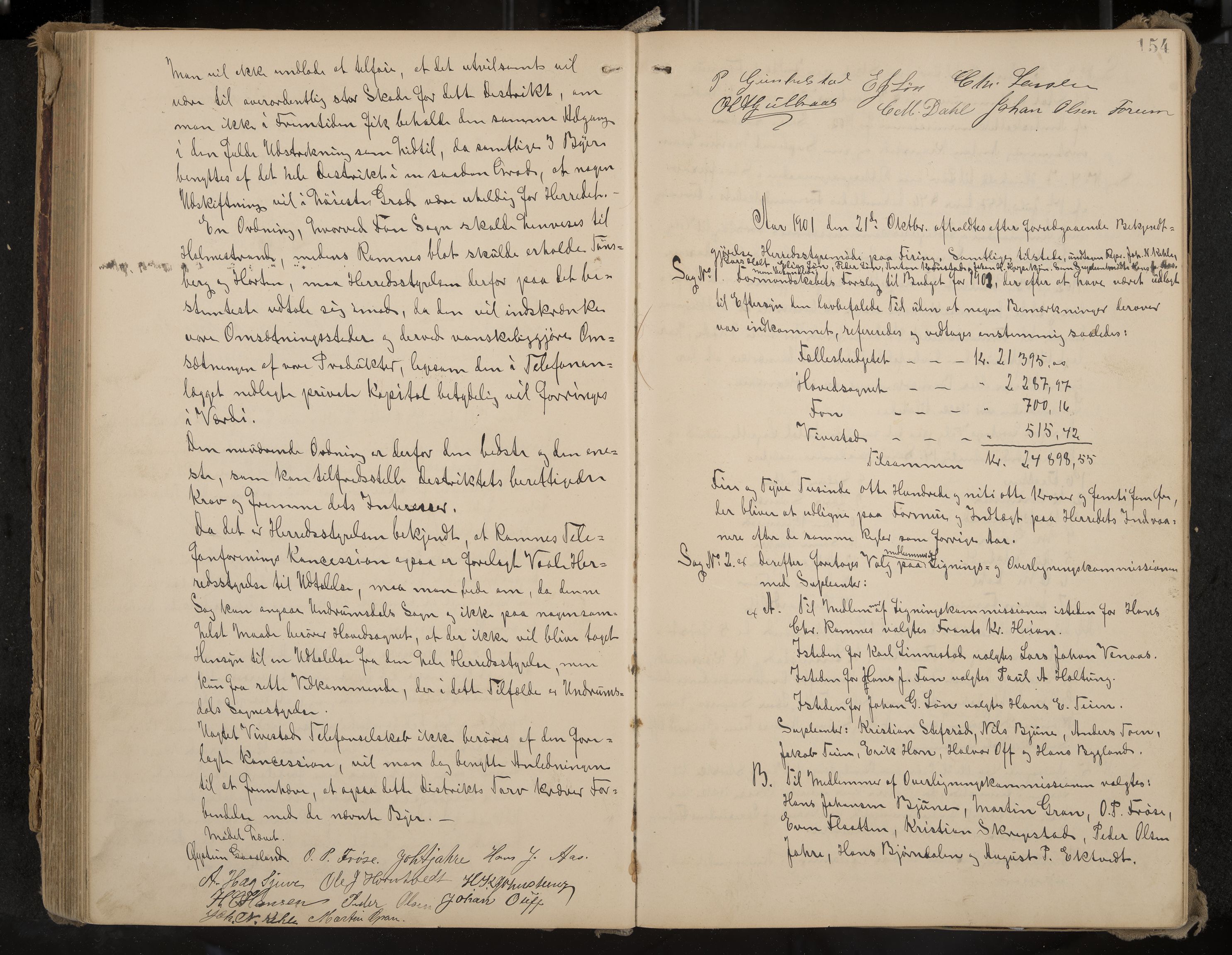 Ramnes formannskap og sentraladministrasjon, IKAK/0718021/A/Aa/L0004: Møtebok, 1892-1907, p. 154