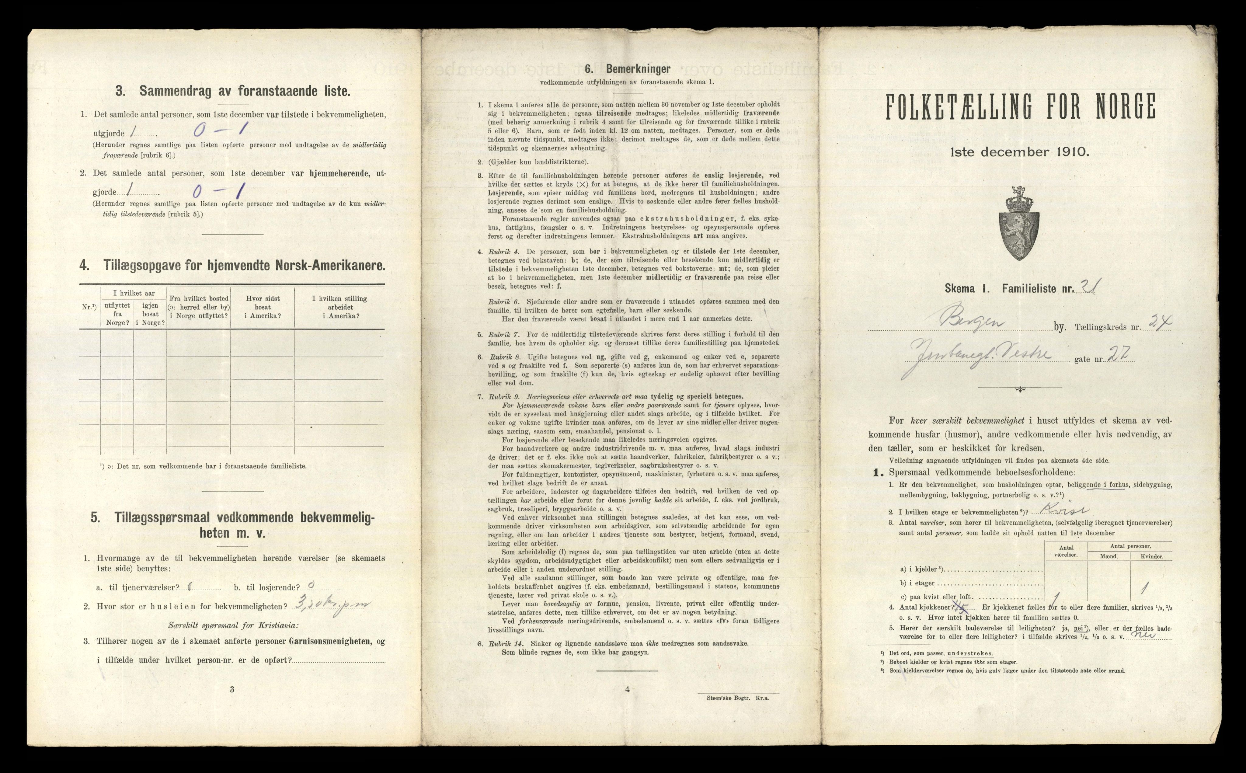 RA, 1910 census for Bergen, 1910, p. 8057