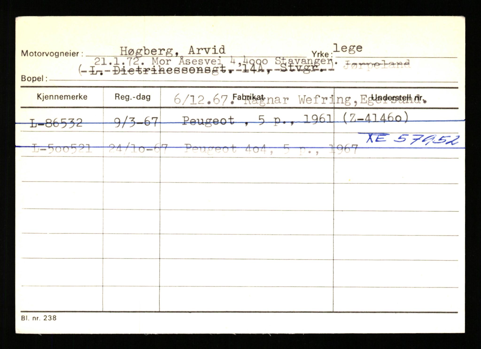 Stavanger trafikkstasjon, SAST/A-101942/0/H/L0016: Holmevik - Høyland, 1930-1971, p. 2129