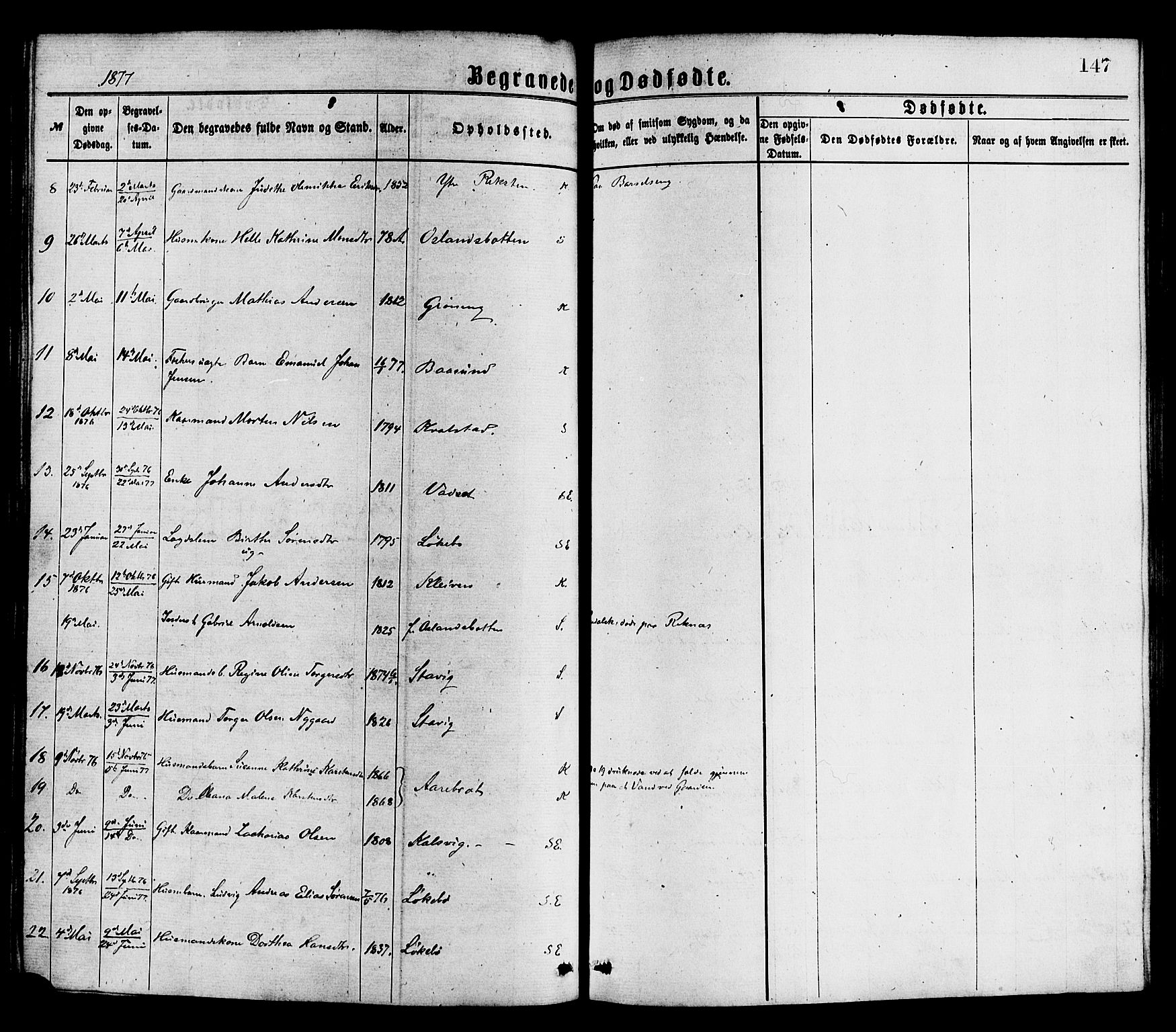 Kinn sokneprestembete, AV/SAB-A-80801/H/Haa/Haaa/L0013: Parish register (official) no. A 13, 1870-1885, p. 147