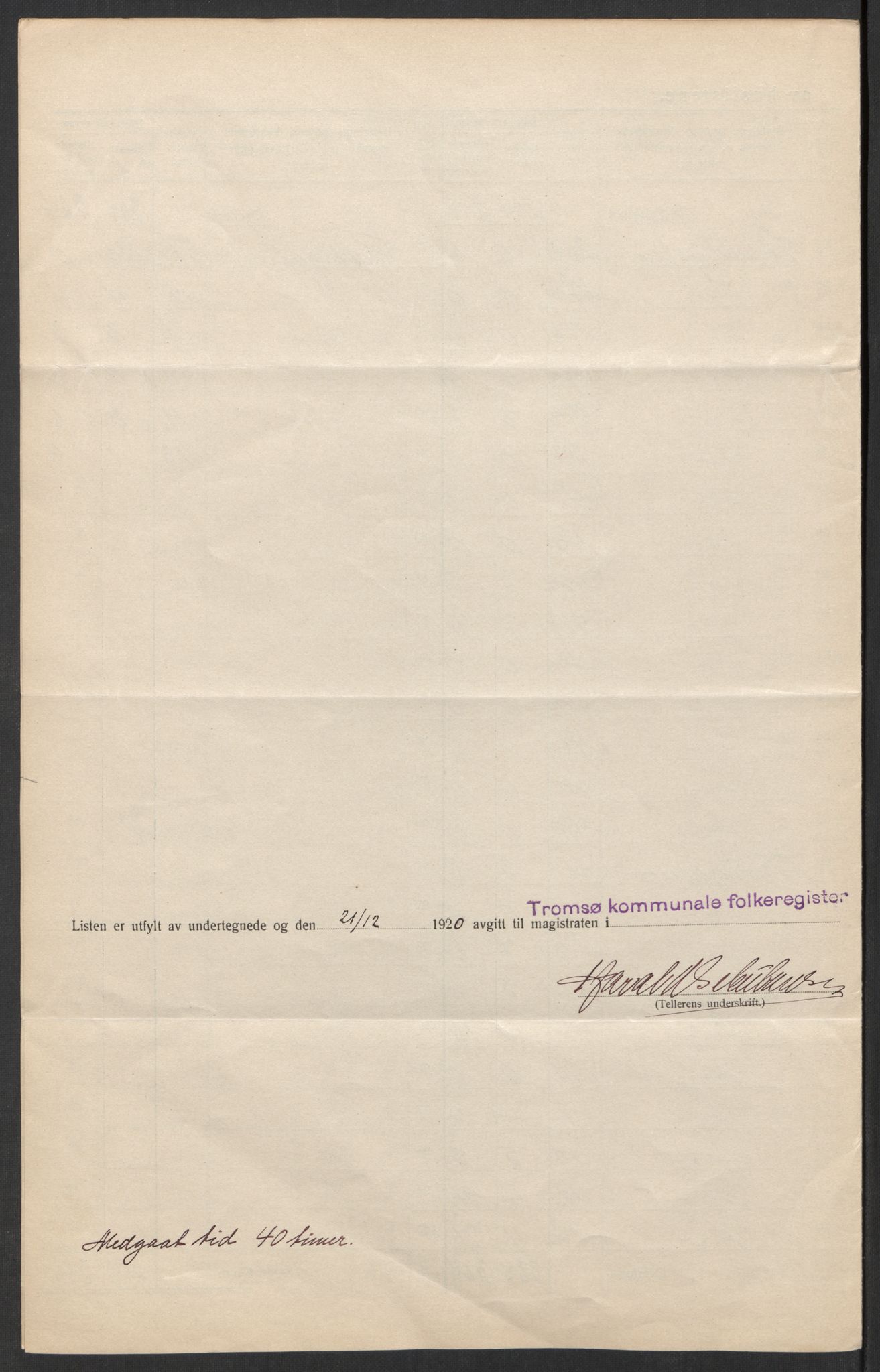 SATØ, 1920 census for Tromsø, 1920, p. 22