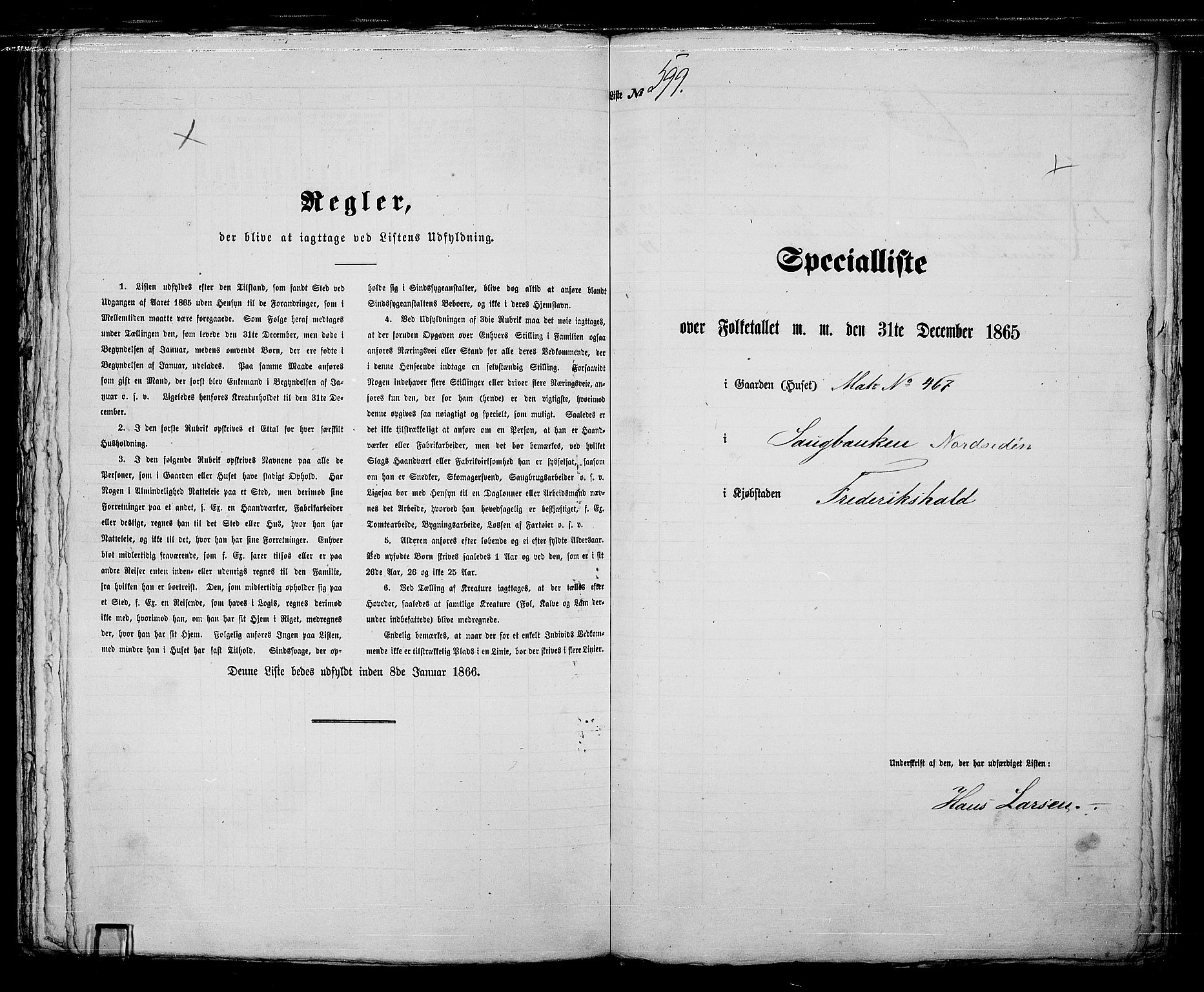 RA, 1865 census for Fredrikshald, 1865, p. 1202