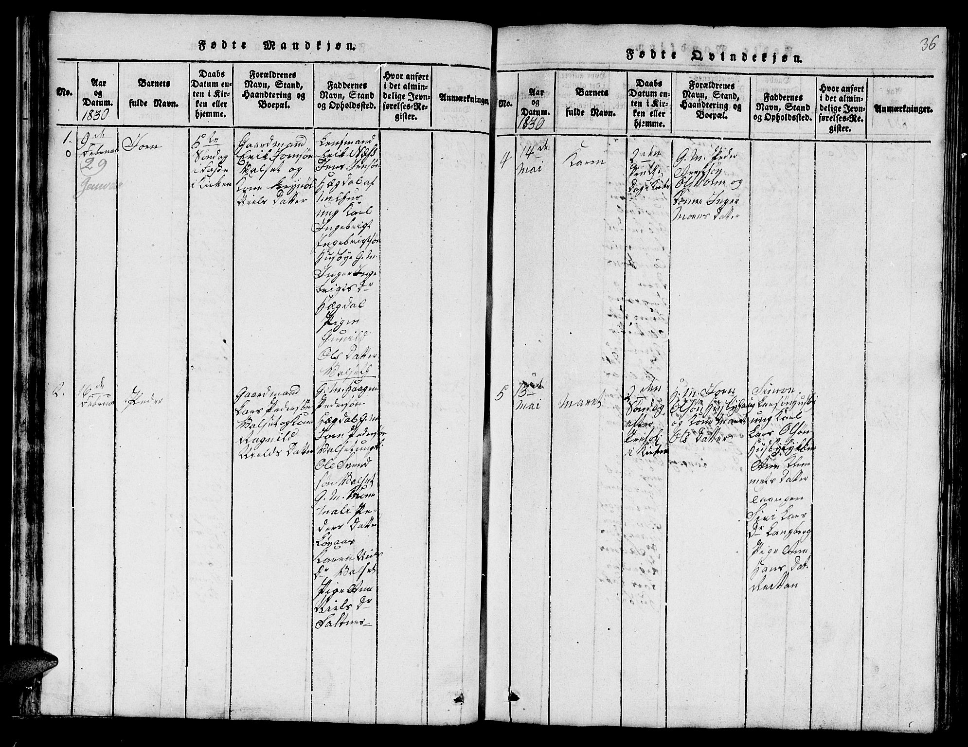 Ministerialprotokoller, klokkerbøker og fødselsregistre - Sør-Trøndelag, SAT/A-1456/666/L0788: Parish register (copy) no. 666C01, 1816-1847, p. 36