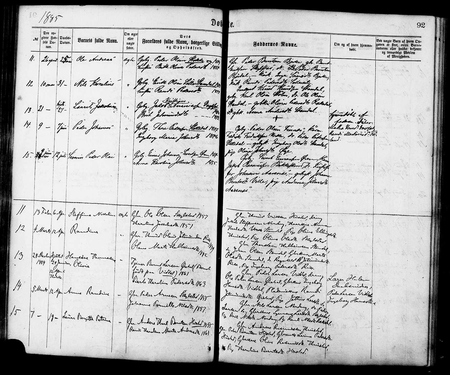 Ministerialprotokoller, klokkerbøker og fødselsregistre - Møre og Romsdal, AV/SAT-A-1454/515/L0210: Parish register (official) no. 515A06, 1868-1885, p. 92