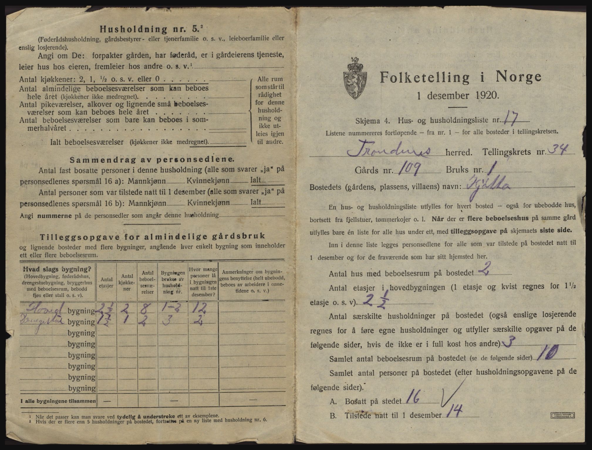 SATØ, 1920 census for Trondenes, 1920, p. 3162