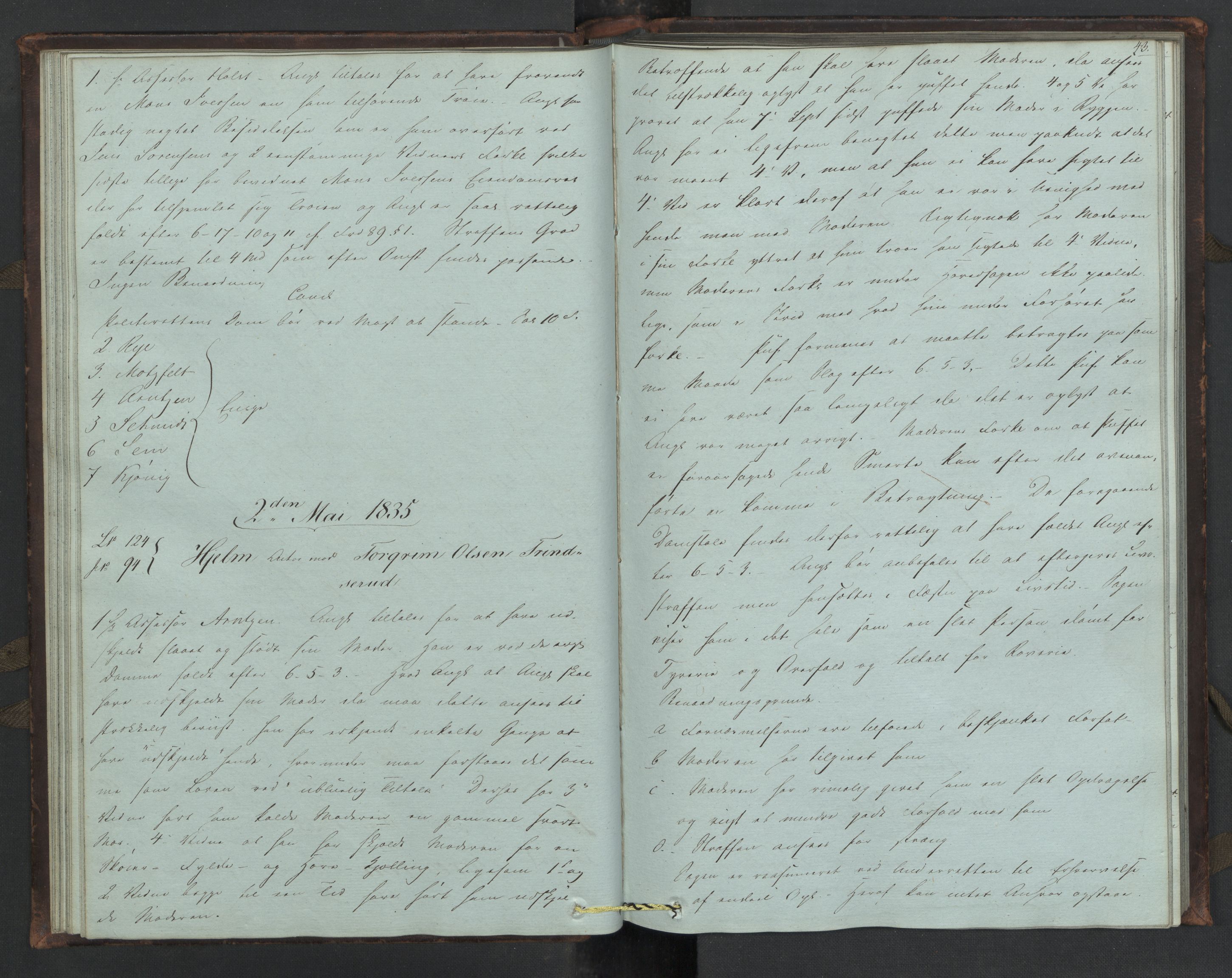 Høyesterett, AV/RA-S-1002/E/Eb/Eba/L0023/0001: Voteringsprotokoller / Voteringsprotokoll, 1835, p. 42b-43a
