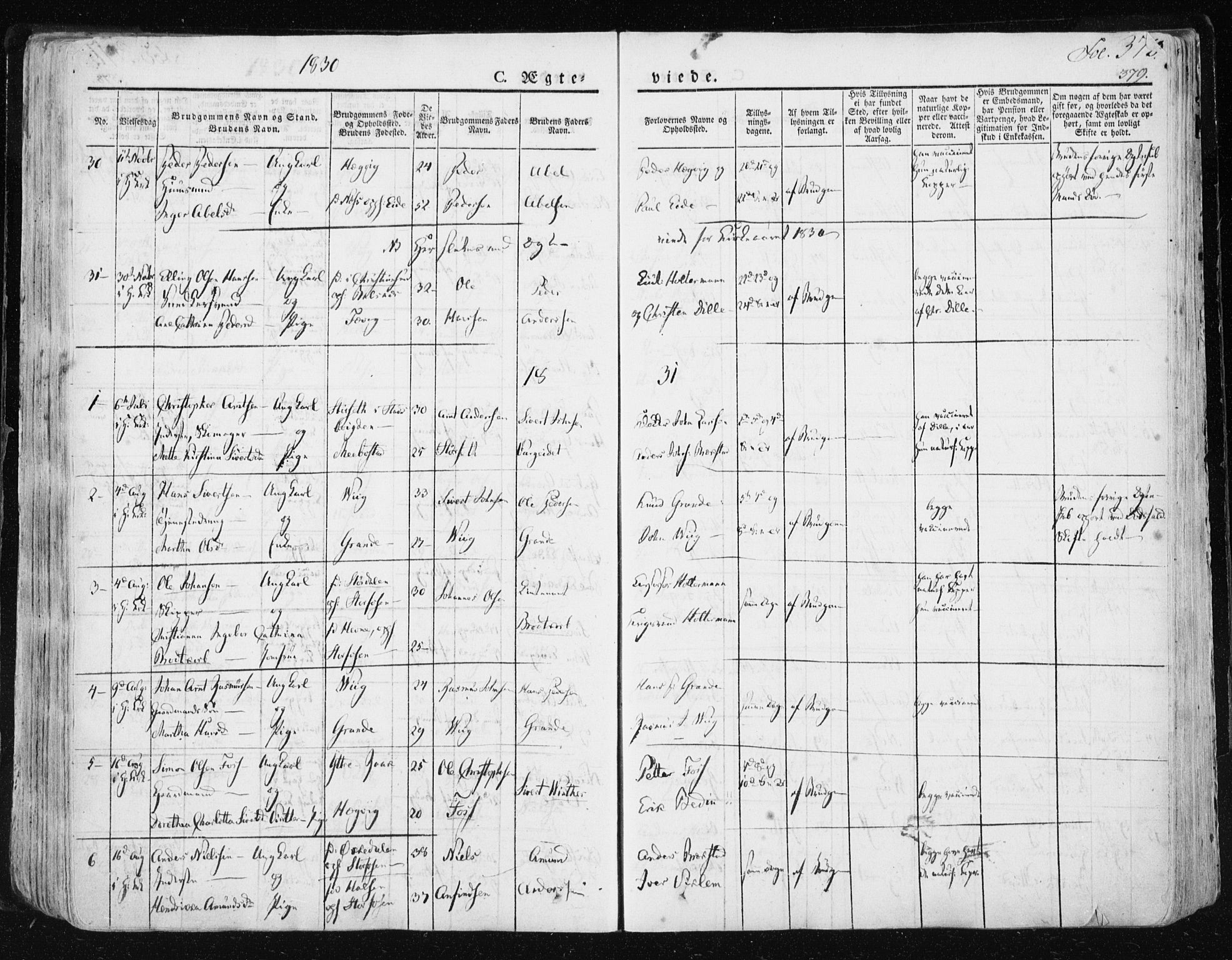 Ministerialprotokoller, klokkerbøker og fødselsregistre - Sør-Trøndelag, AV/SAT-A-1456/659/L0735: Parish register (official) no. 659A05, 1826-1841, p. 378