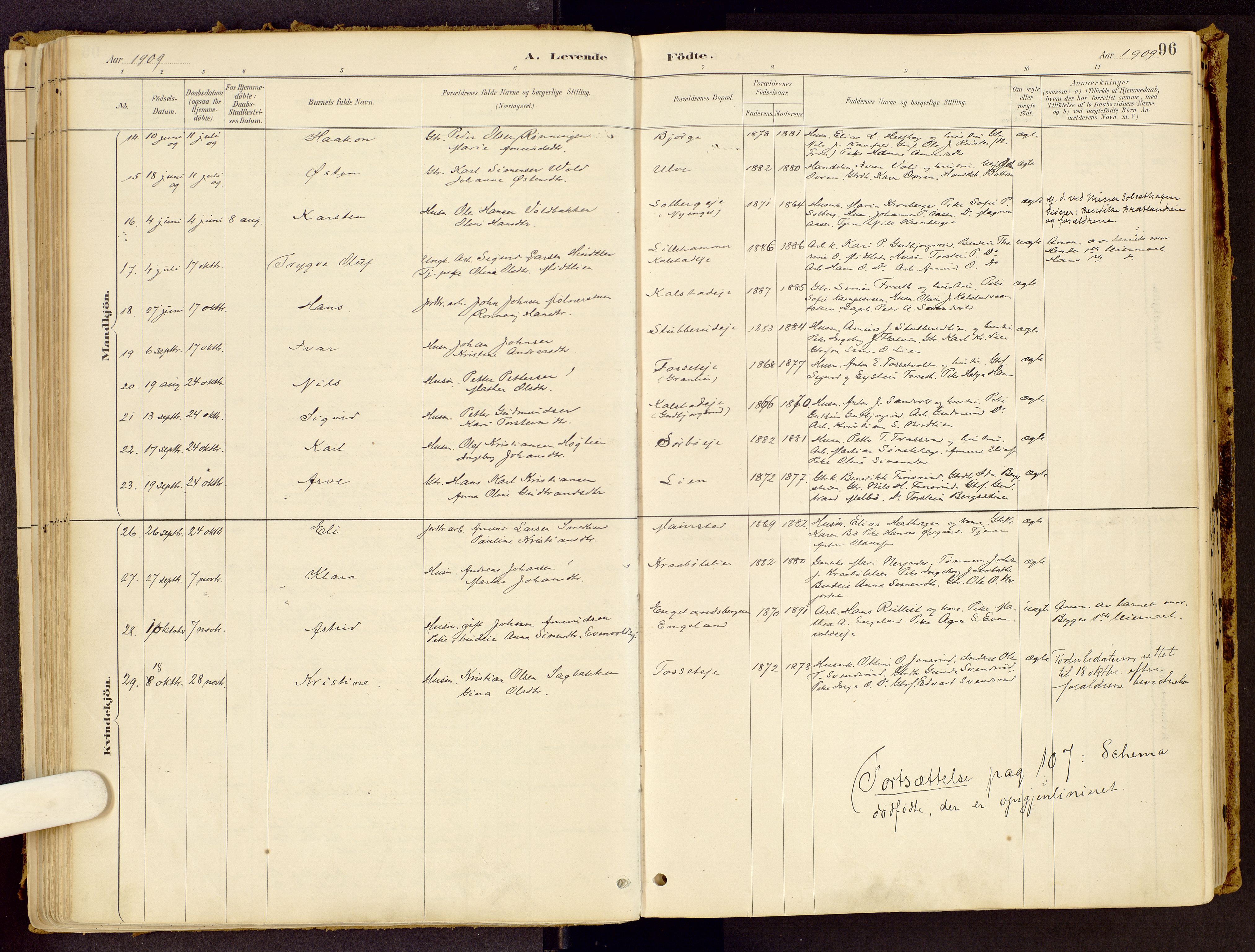 Vestre Gausdal prestekontor, SAH/PREST-094/H/Ha/Haa/L0001: Parish register (official) no. 1, 1887-1914, p. 96