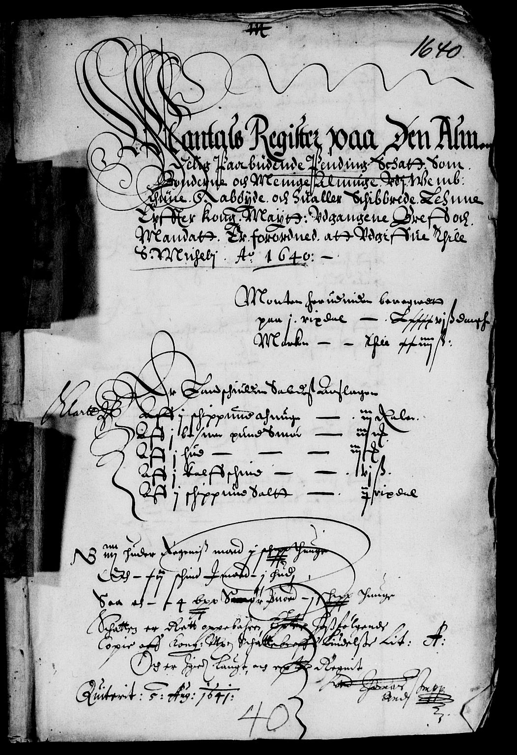 Rentekammeret inntil 1814, Reviderte regnskaper, Lensregnskaper, AV/RA-EA-5023/R/Rb/Rbc/L0003: Tune, Åbygge og Veme len, 1639-1641