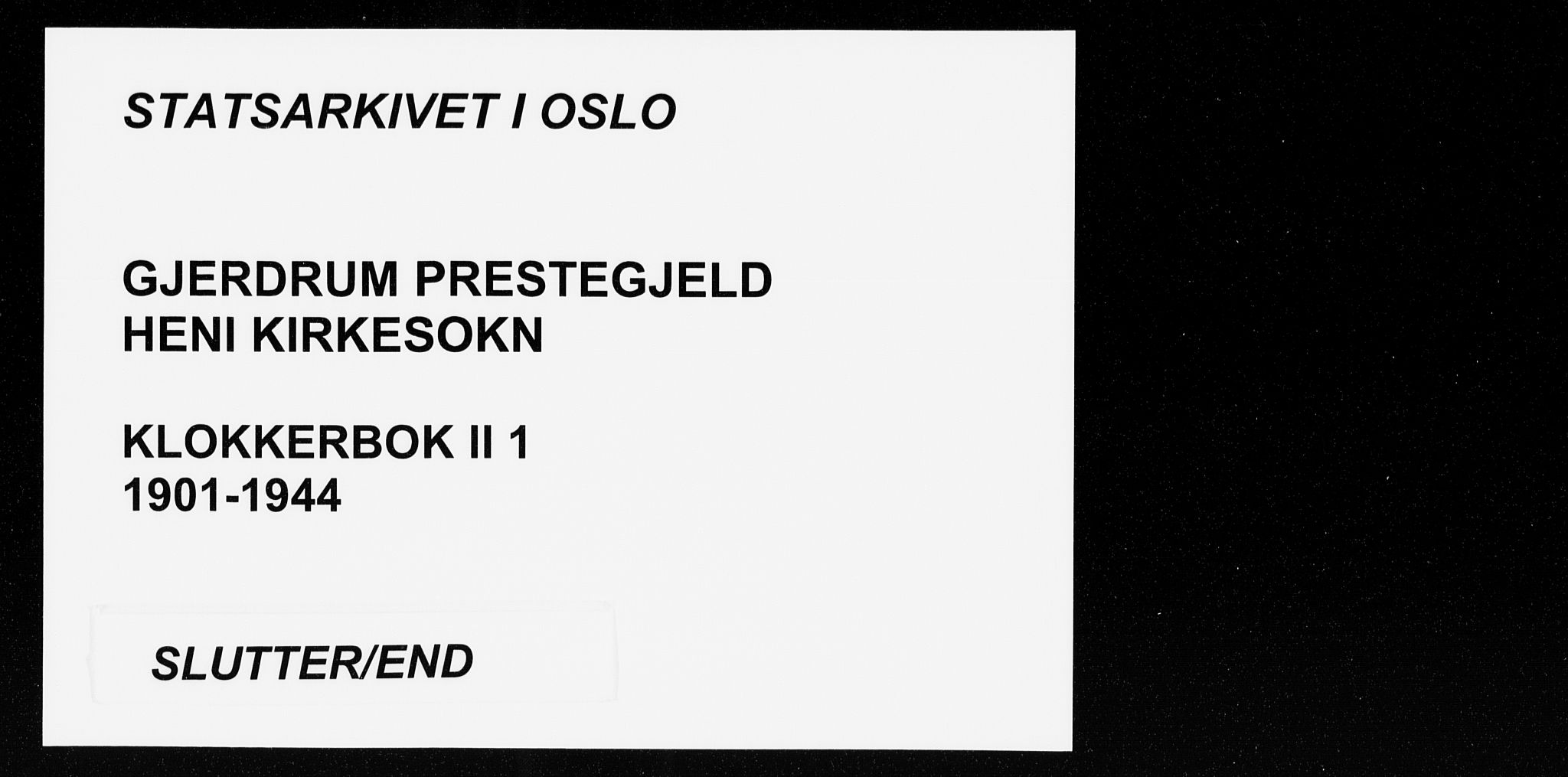 Gjerdrum prestekontor Kirkebøker, AV/SAO-A-10412b/G/Gb/L0001: Parish register (copy) no. II 1, 1901-1944