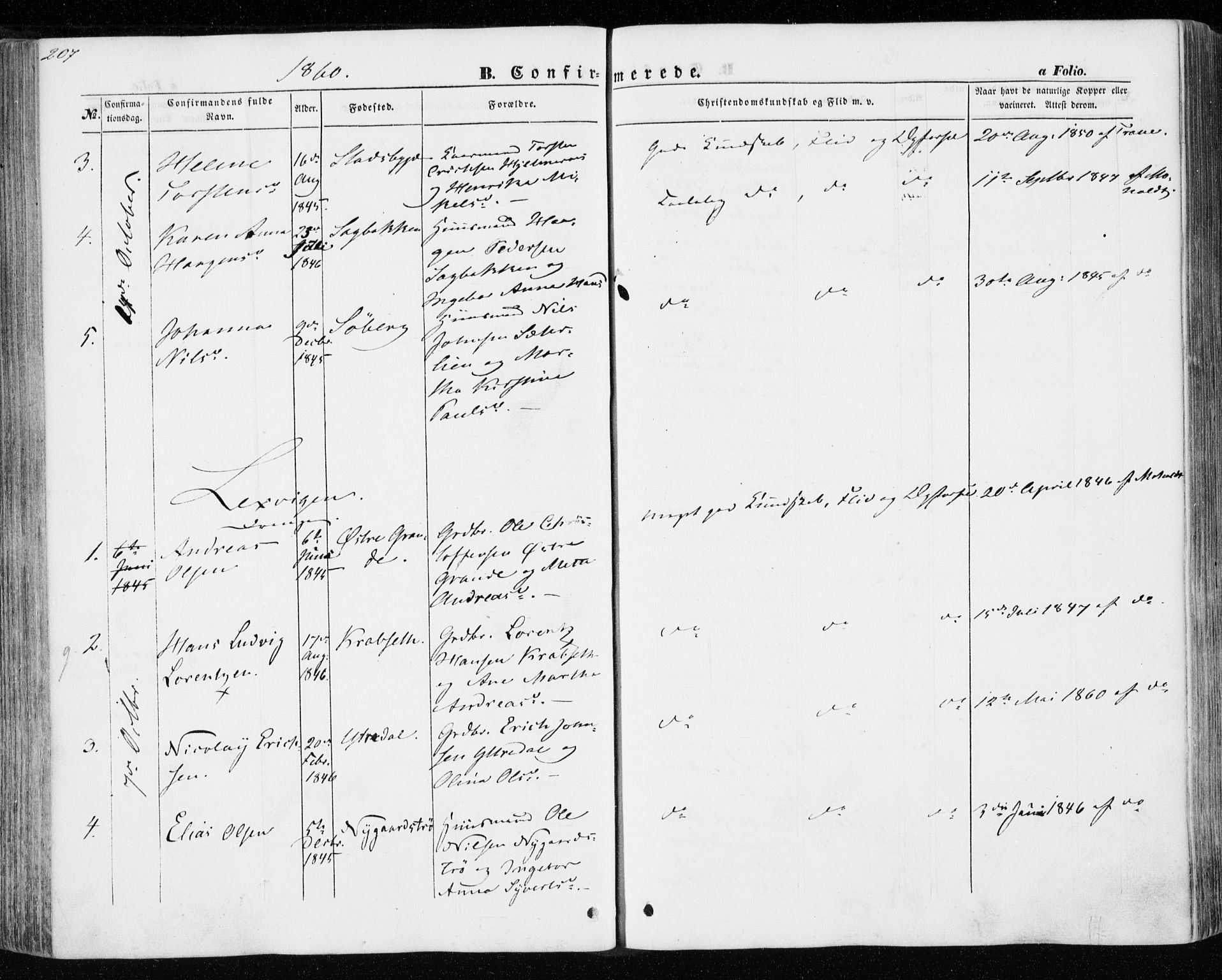 Ministerialprotokoller, klokkerbøker og fødselsregistre - Nord-Trøndelag, AV/SAT-A-1458/701/L0008: Parish register (official) no. 701A08 /1, 1854-1863, p. 207