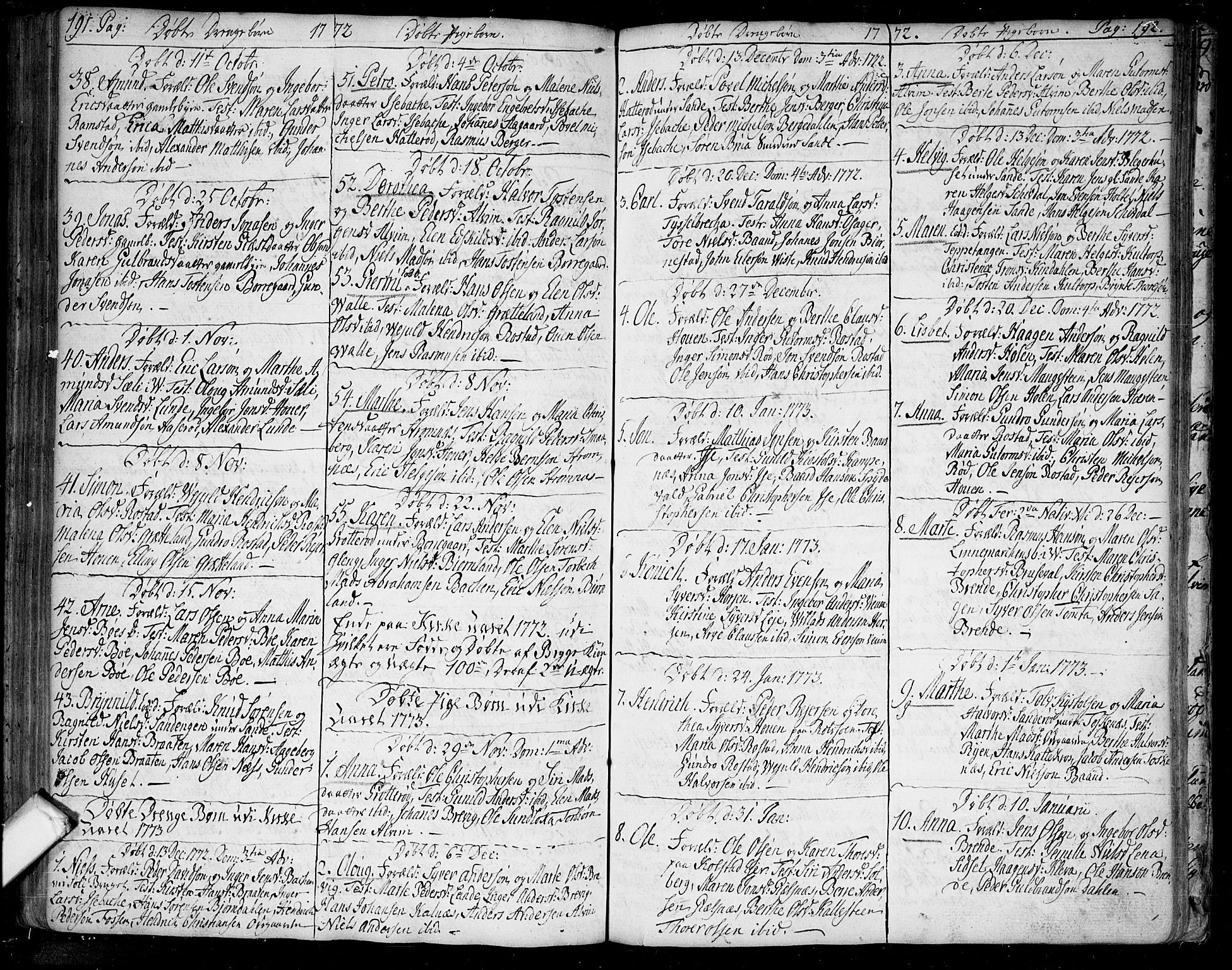 Tune prestekontor Kirkebøker, AV/SAO-A-2007/F/Fa/L0002: Parish register (official) no. 2, 1758-1781, p. 191-192