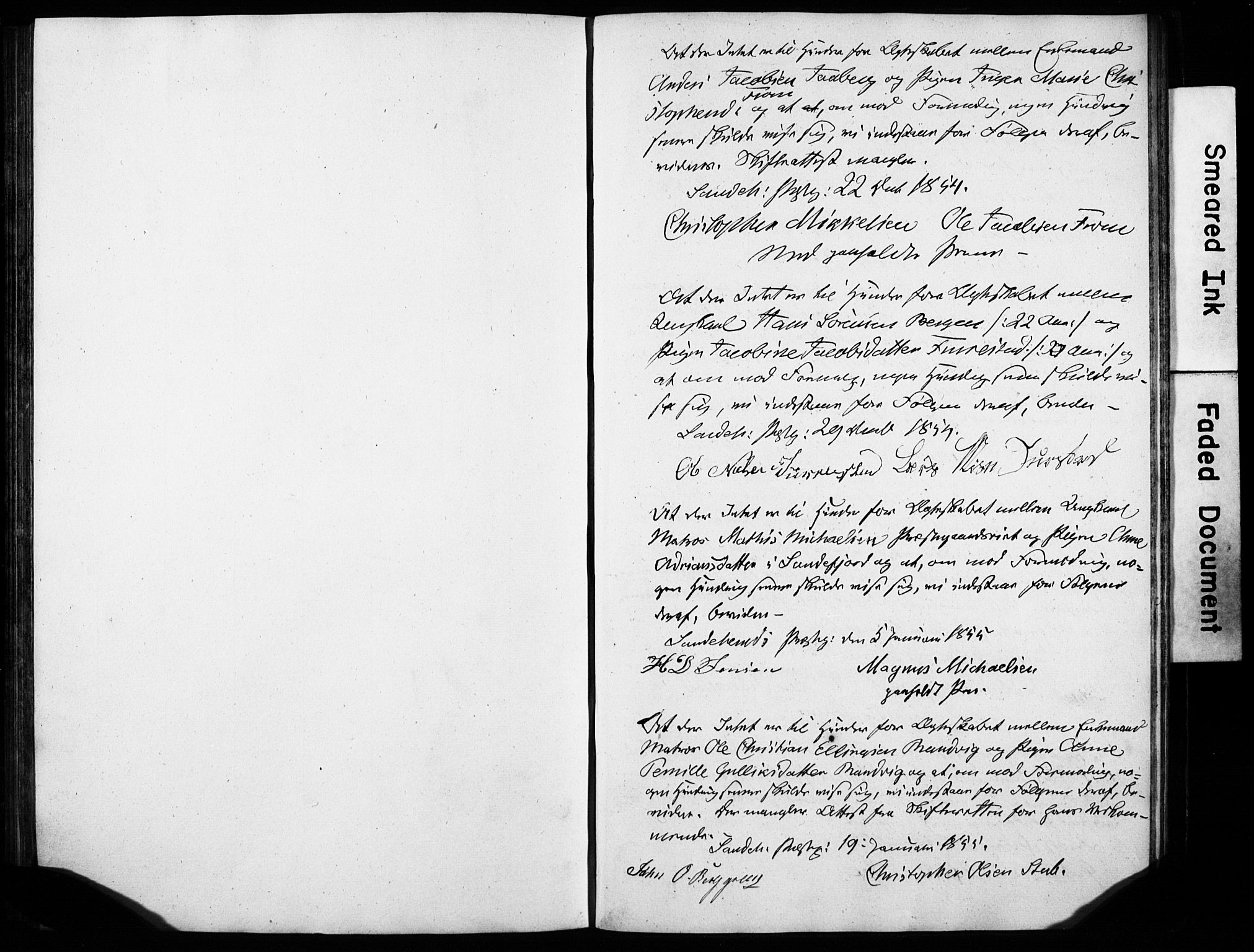 Sandar kirkebøker, AV/SAKO-A-243/H/Ha/L000I: Banns register no. I, 1854-1859