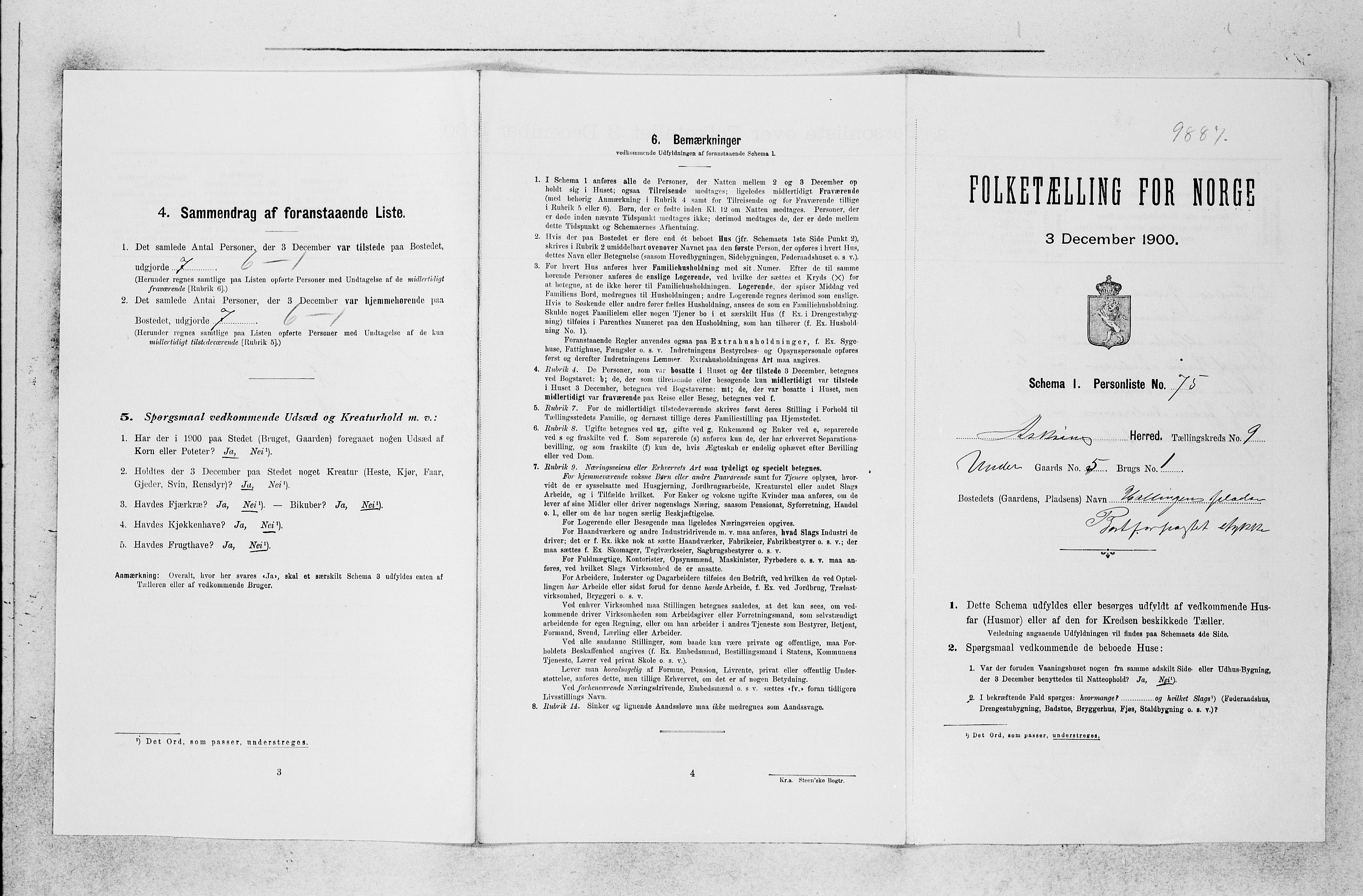 SAB, 1900 census for Askøy, 1900, p. 1300