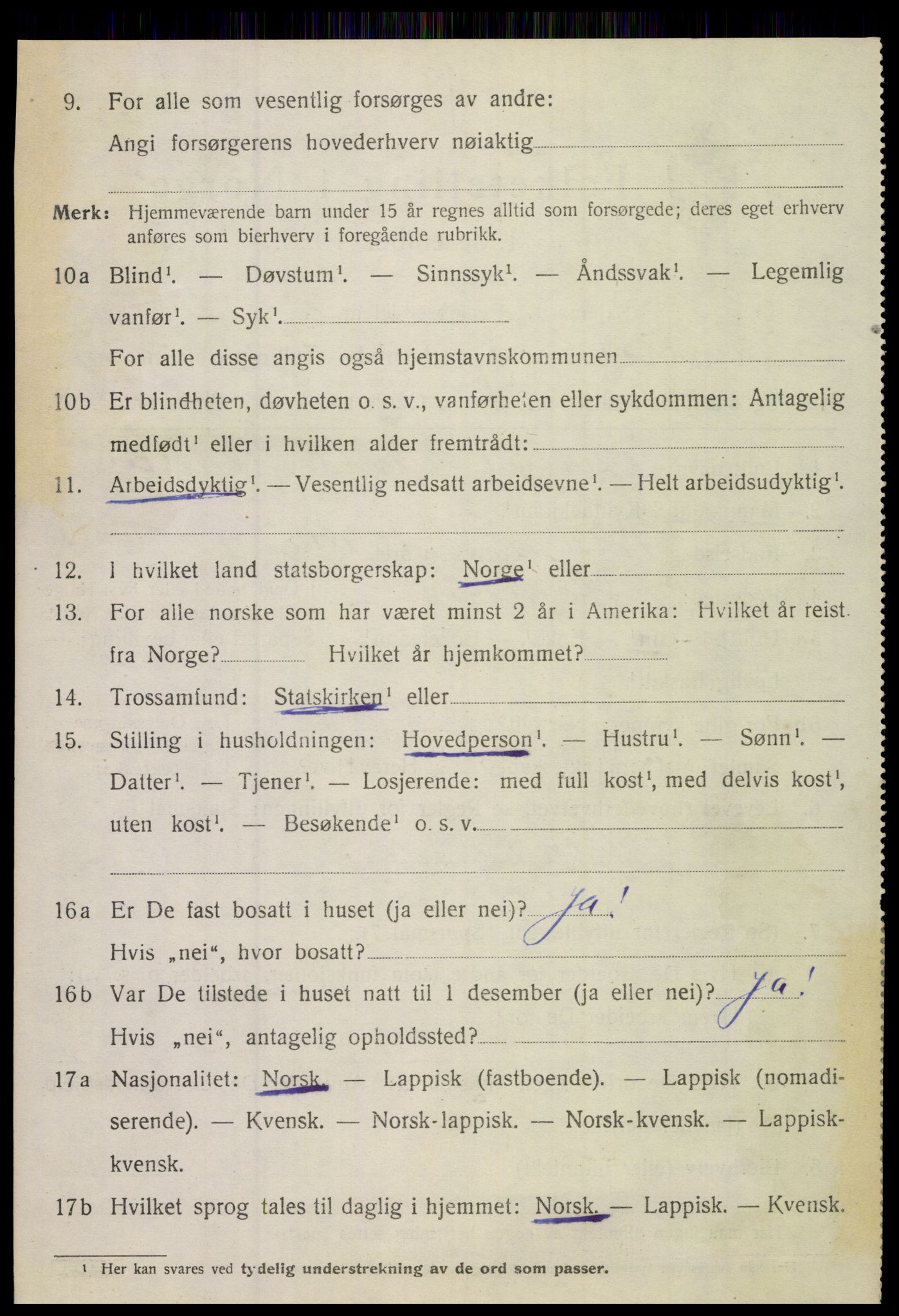 SAT, 1920 census for Hamarøy, 1920, p. 3677