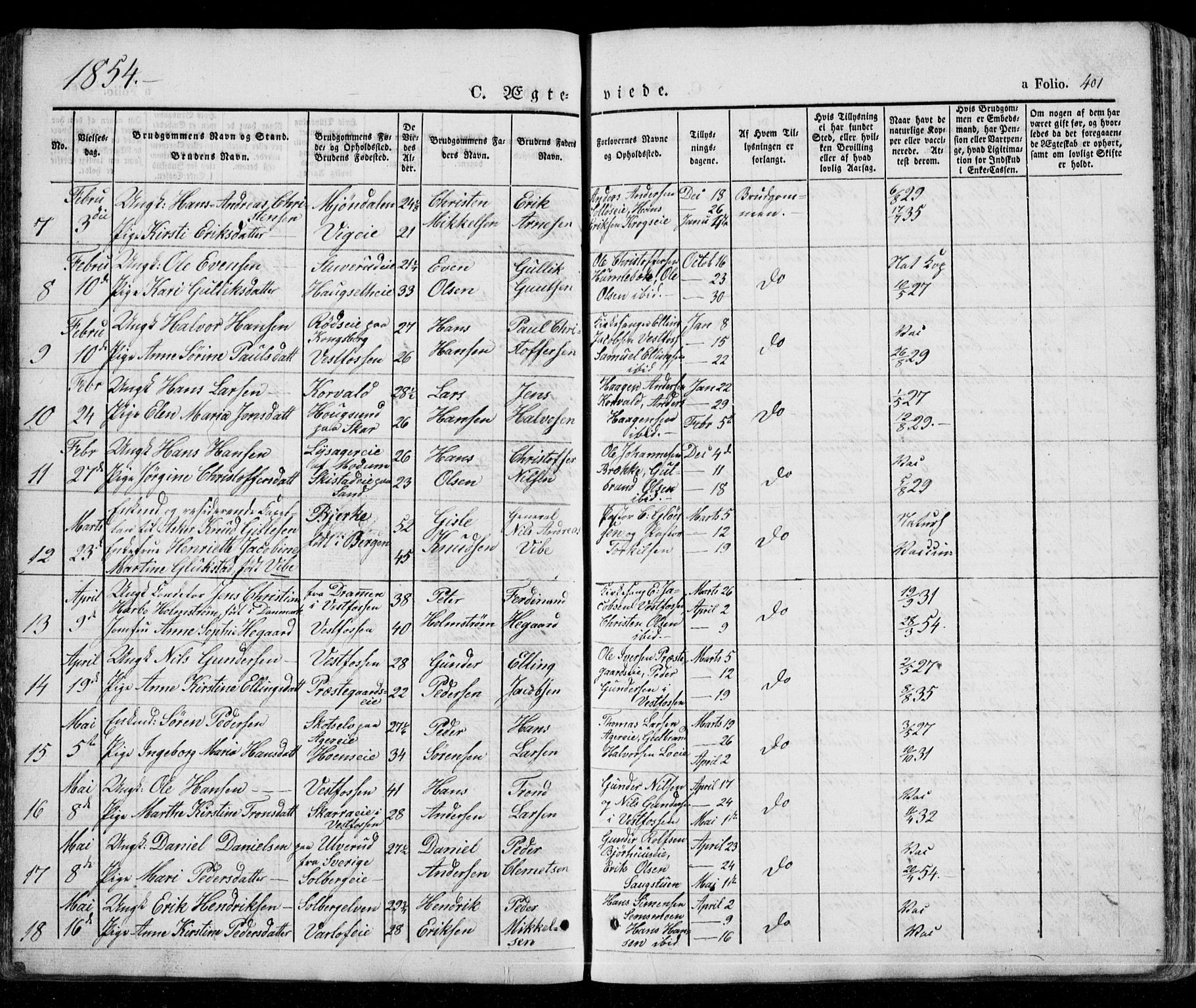 Eiker kirkebøker, AV/SAKO-A-4/G/Ga/L0002: Parish register (copy) no. I 2, 1832-1856, p. 401