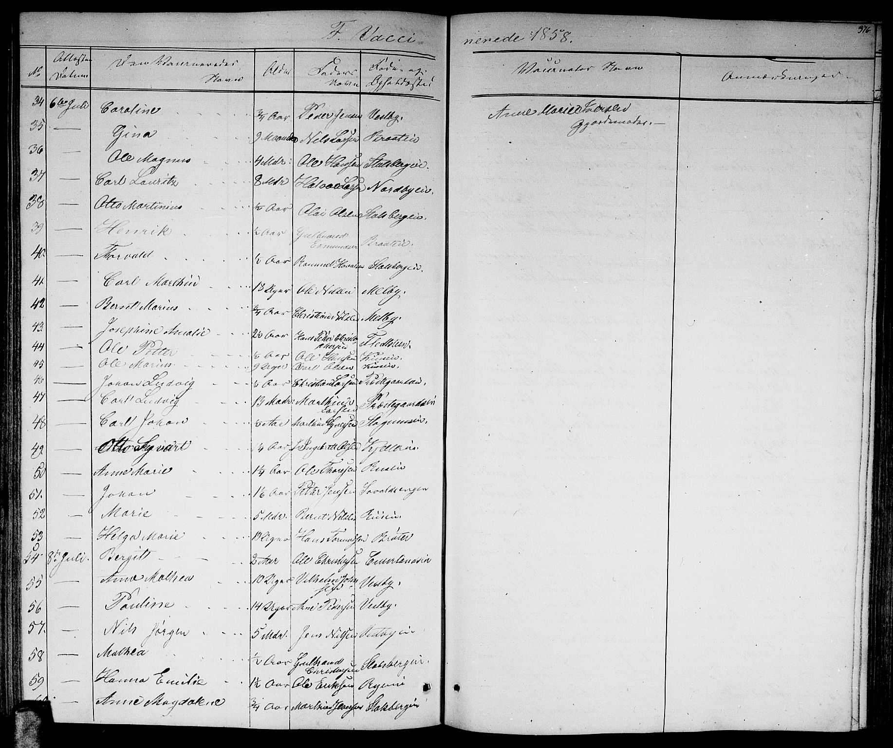 Skedsmo prestekontor Kirkebøker, AV/SAO-A-10033a/G/Ga/L0002: Parish register (copy) no. I 2, 1855-1872, p. 376