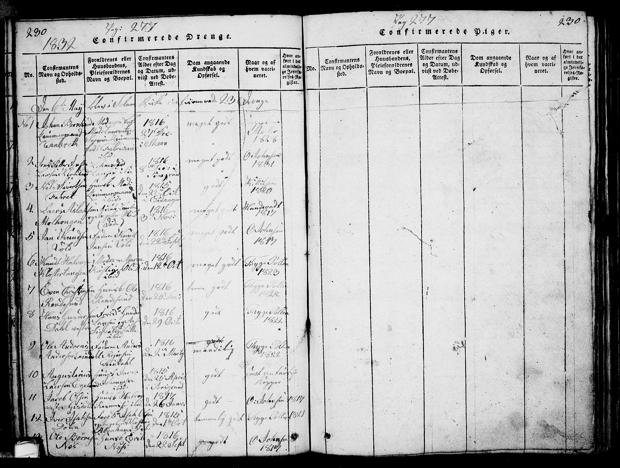 Solum kirkebøker, AV/SAKO-A-306/G/Ga/L0001: Parish register (copy) no. I 1, 1814-1833, p. 230