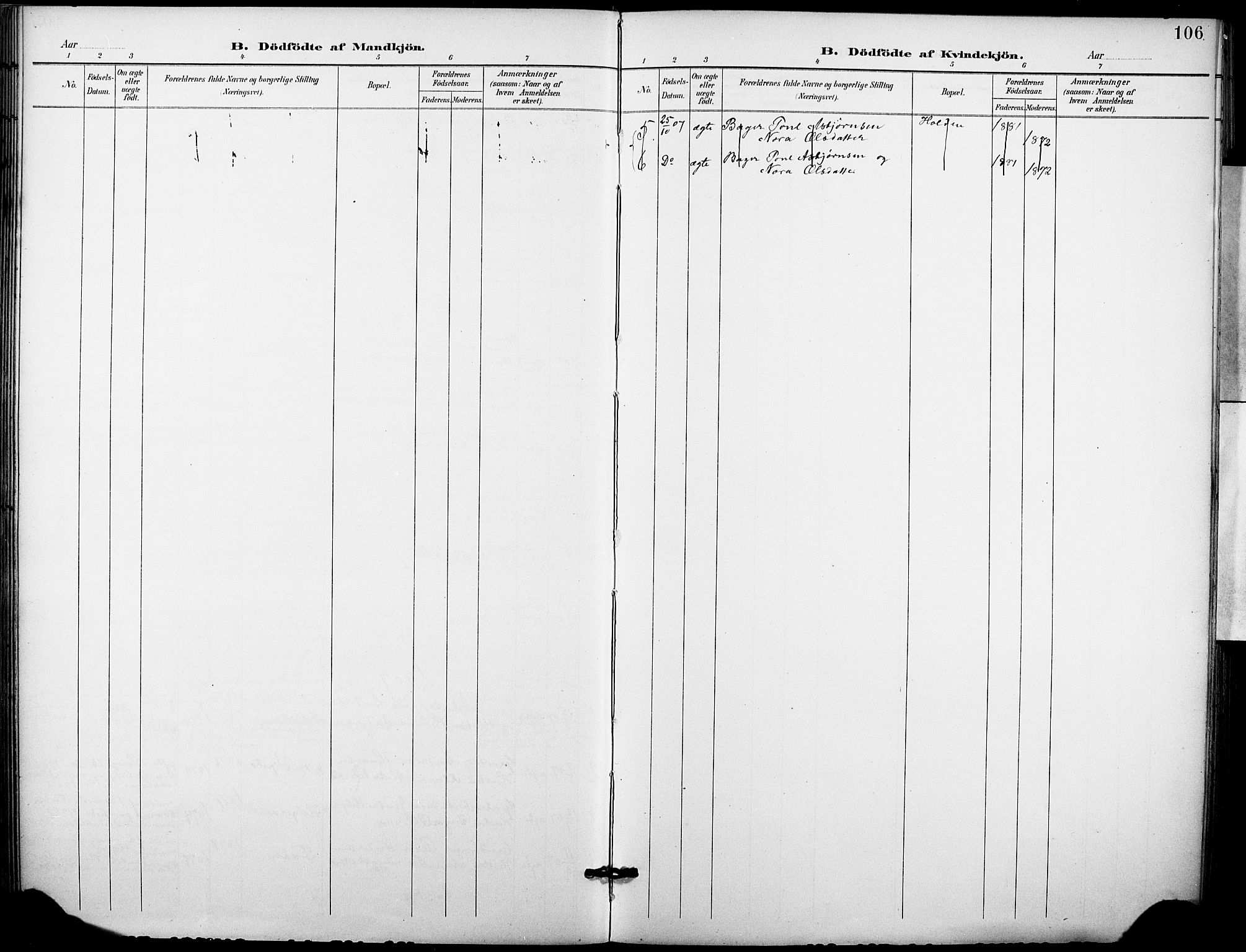 Holla kirkebøker, SAKO/A-272/F/Fa/L0010: Parish register (official) no. 10, 1897-1907, p. 106