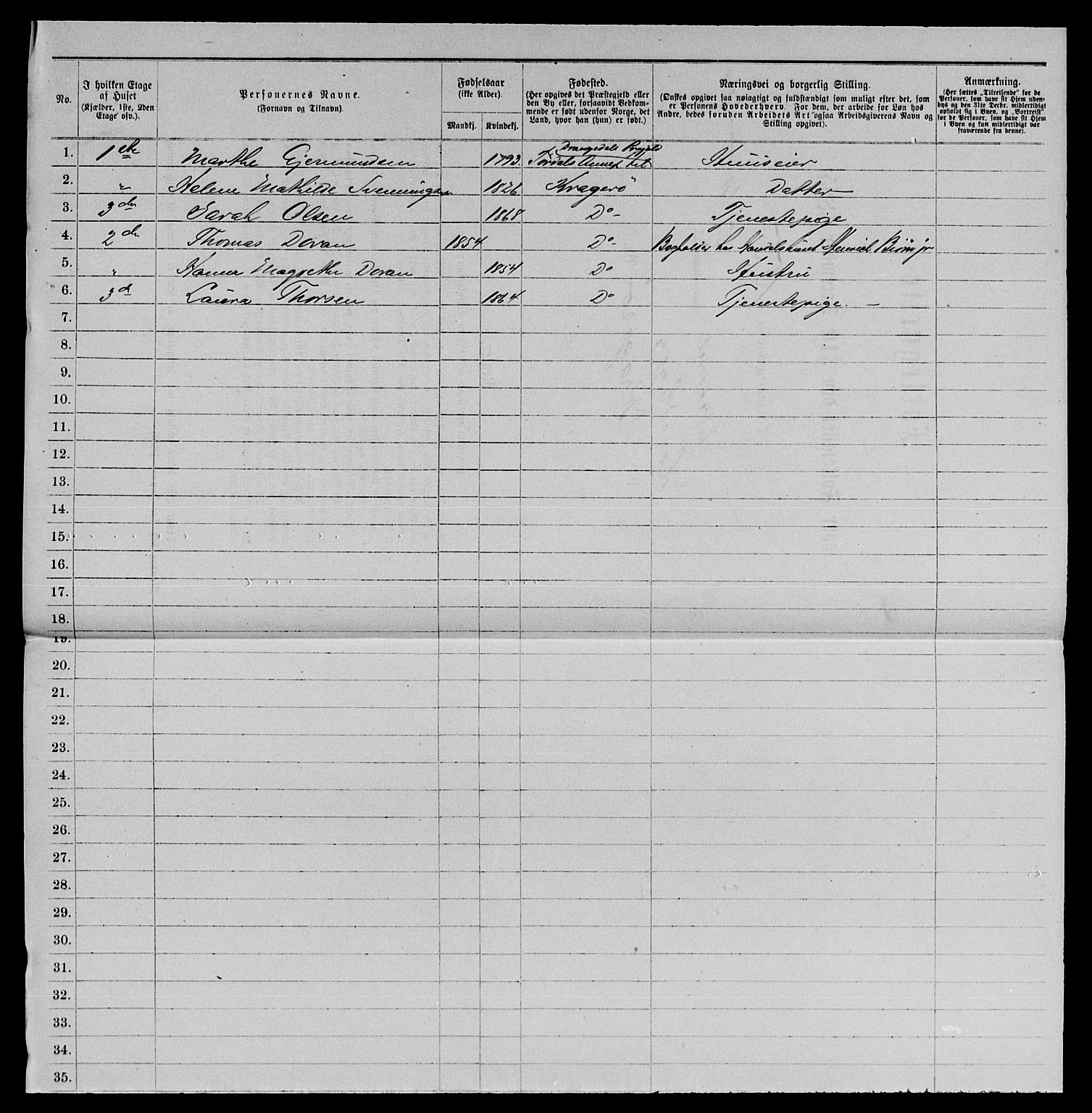 SAKO, 1885 census for 0801 Kragerø, 1885, p. 1331