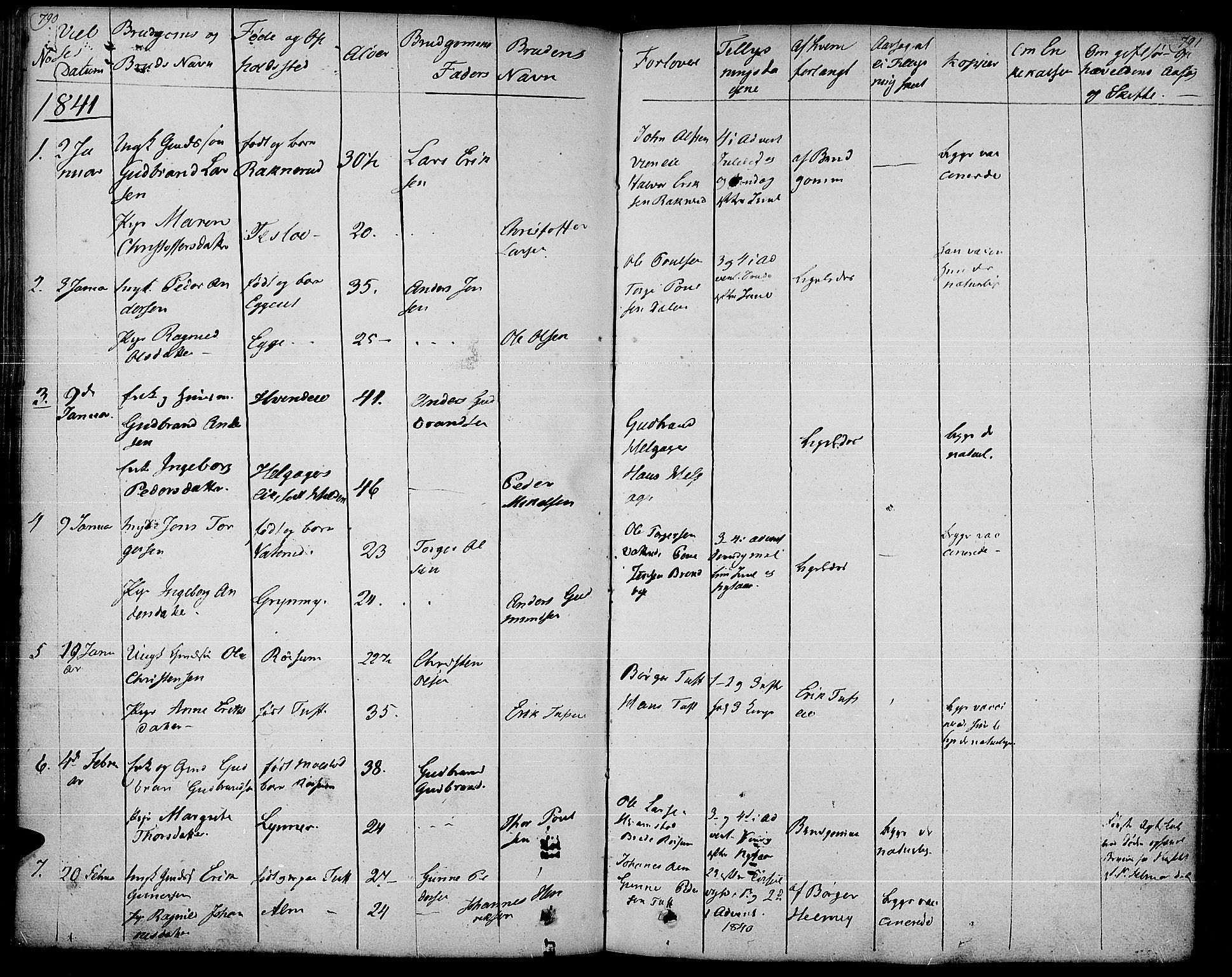 Gran prestekontor, SAH/PREST-112/H/Ha/Haa/L0010: Parish register (official) no. 10, 1824-1842, p. 790-791