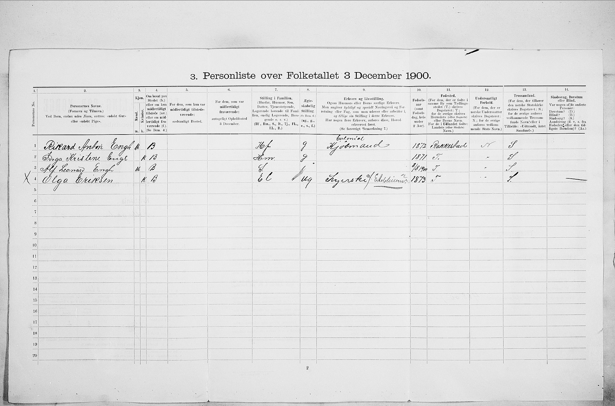 SAO, 1900 census for Kristiania, 1900, p. 62444