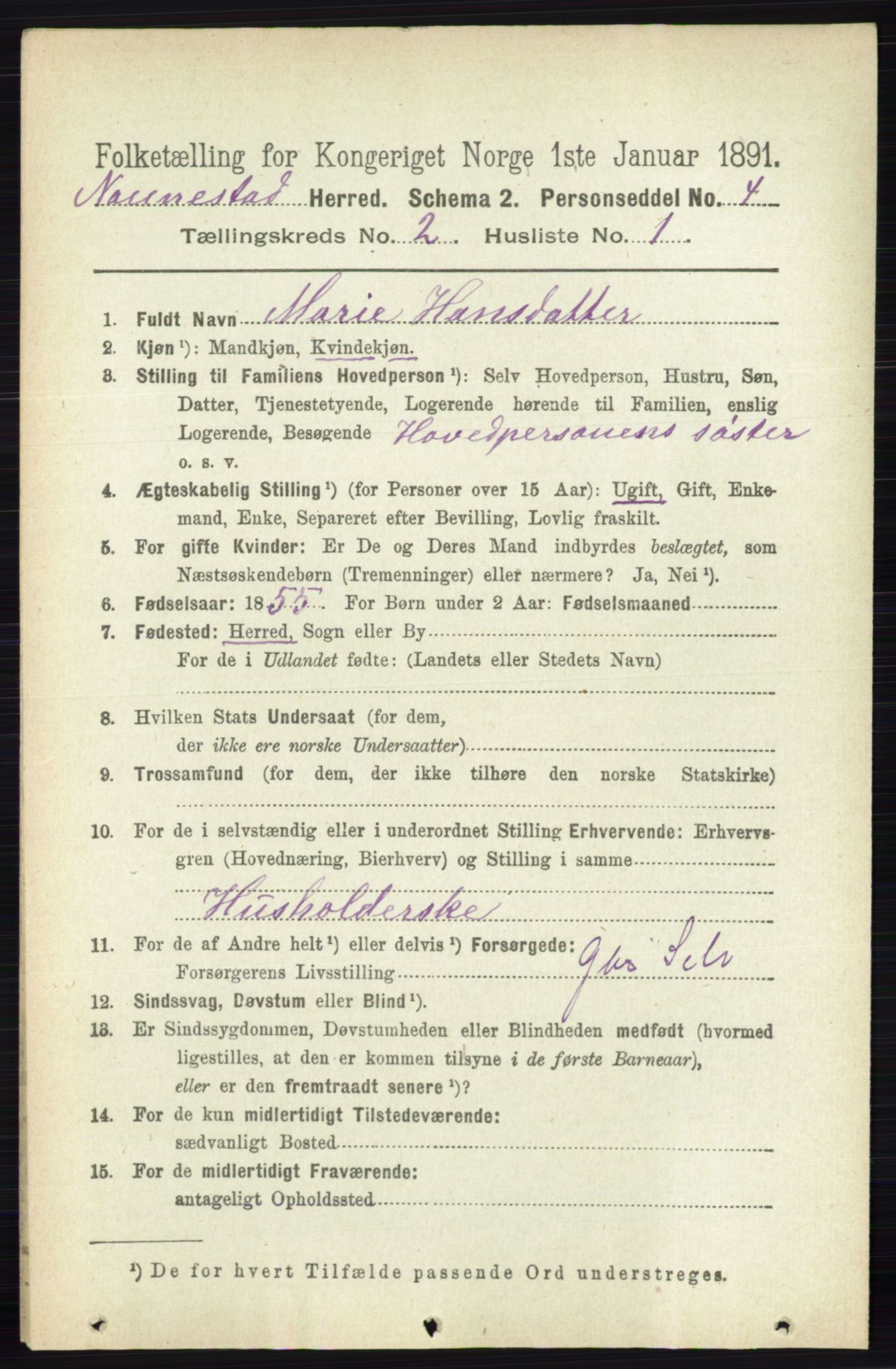 RA, 1891 census for 0238 Nannestad, 1891, p. 865