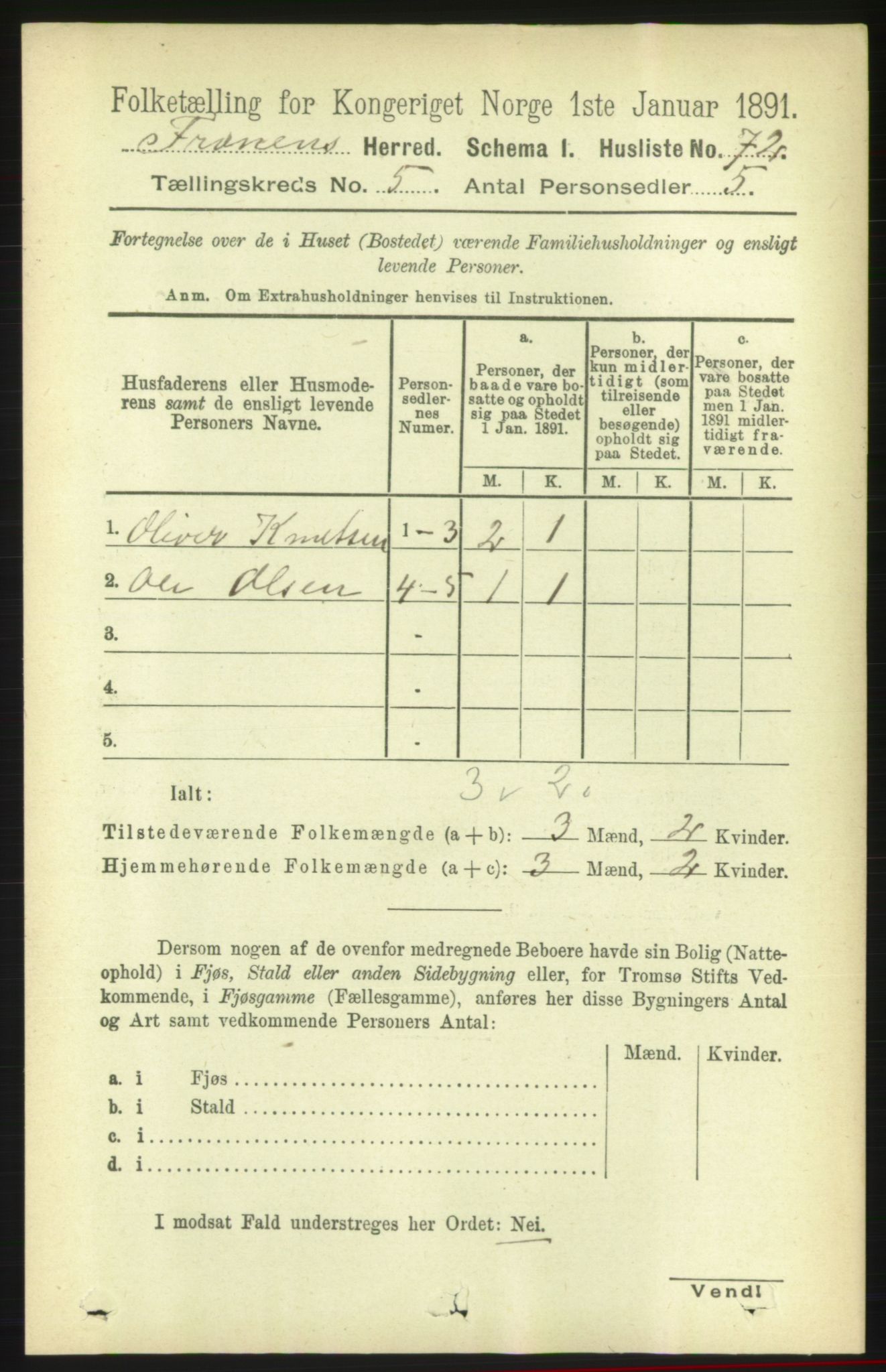 RA, 1891 census for 1548 Fræna, 1891, p. 1341