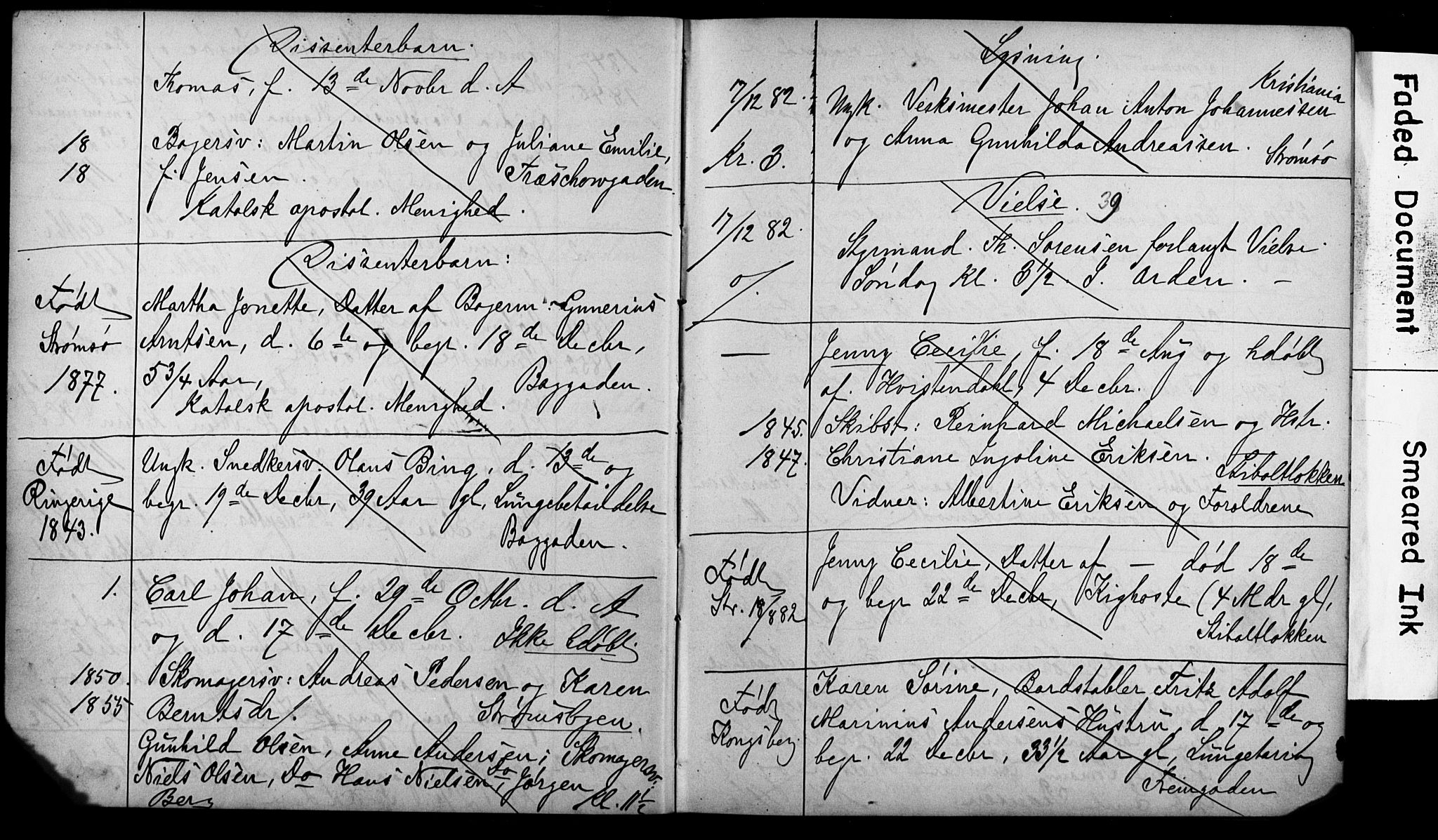 Strømsø kirkebøker, AV/SAKO-A-246/Y/Ya/L0002: Parish register draft no. I 2, 1882-1886