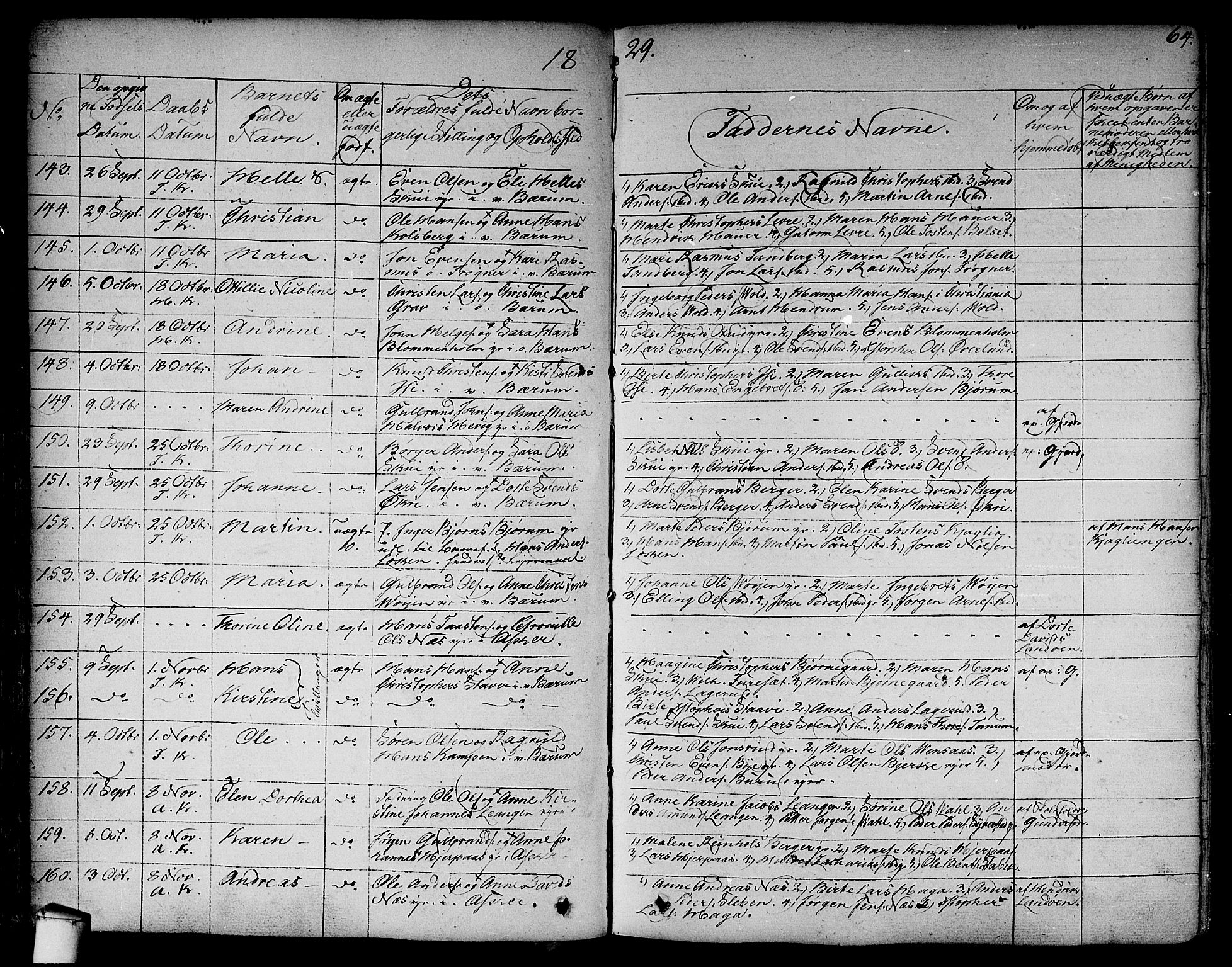 Asker prestekontor Kirkebøker, SAO/A-10256a/F/Fa/L0007: Parish register (official) no. I 7, 1825-1864, p. 64