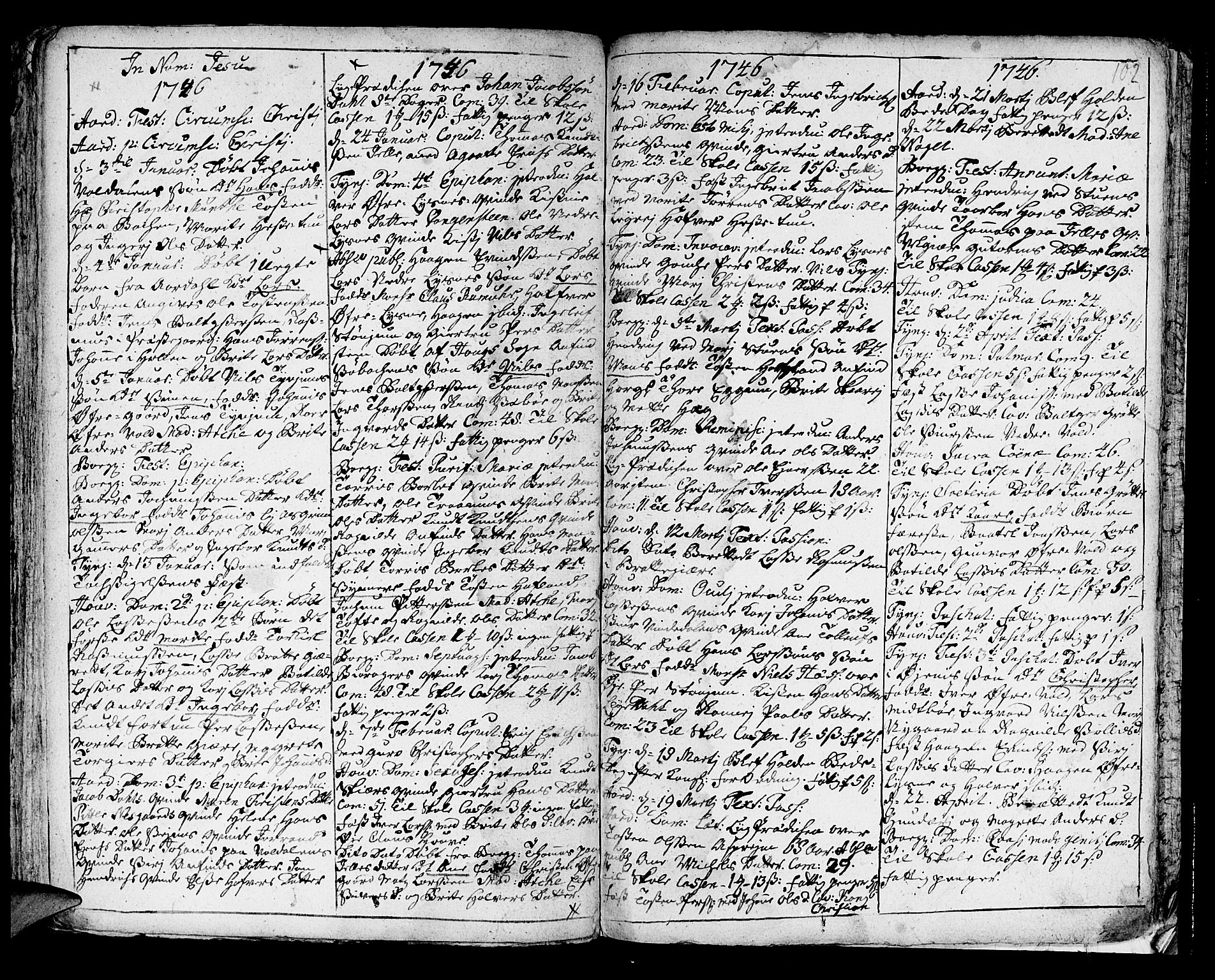 Lærdal sokneprestembete, AV/SAB-A-81201: Parish register (official) no. A 1, 1711-1752, p. 102