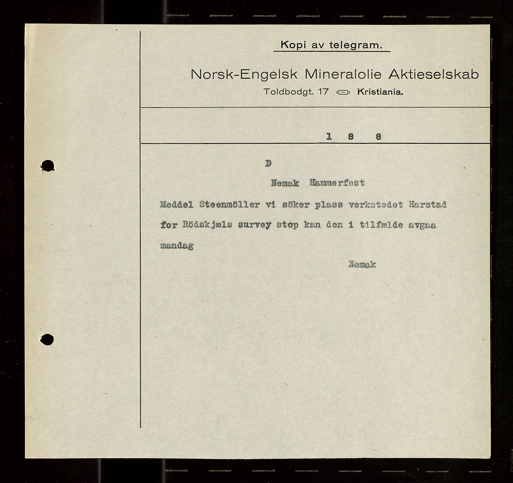 Pa 1521 - A/S Norske Shell, AV/SAST-A-101915/E/Ea/Eaa/L0021: Sjefskorrespondanse, 1918, p. 258