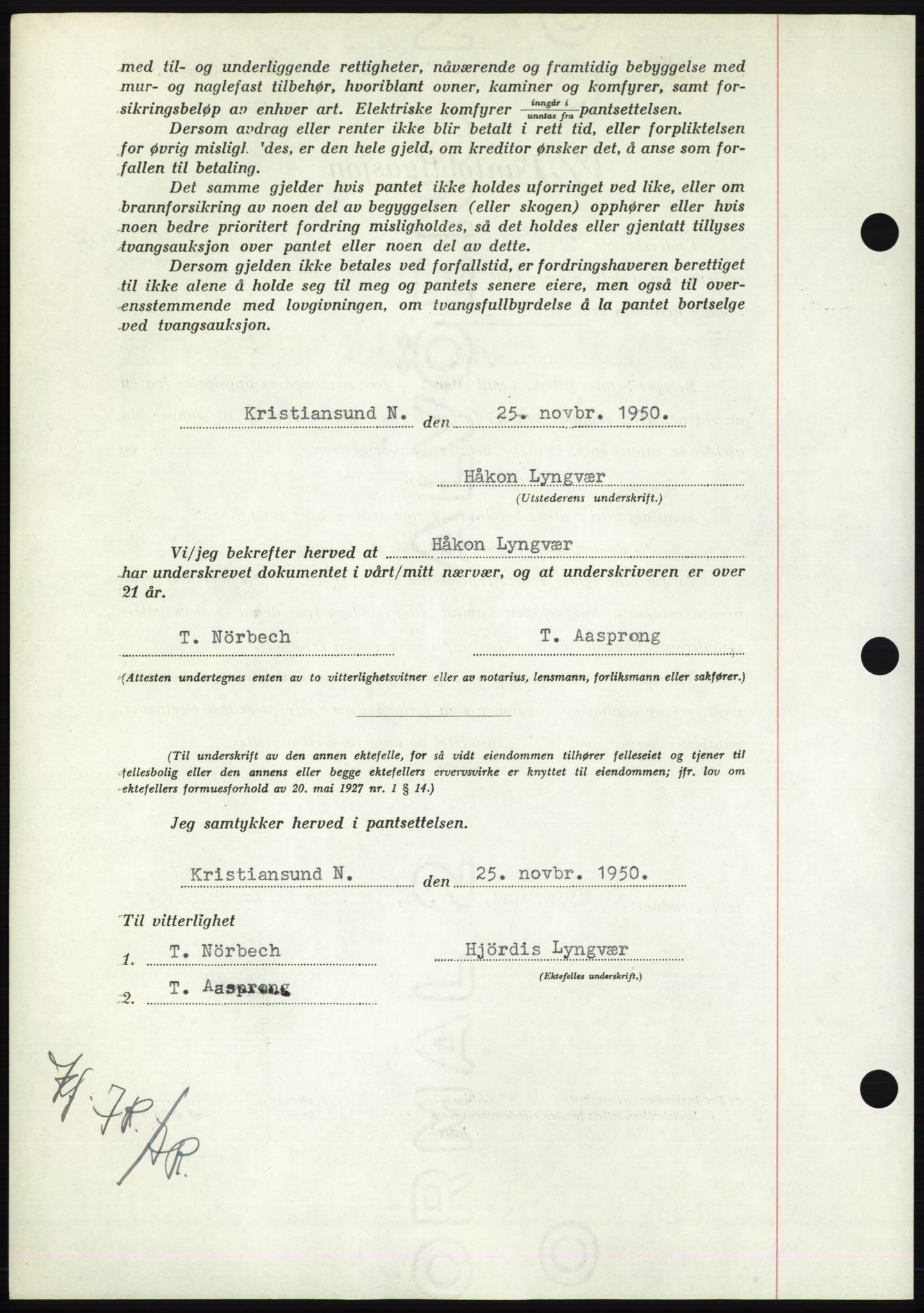 Nordmøre sorenskriveri, AV/SAT-A-4132/1/2/2Ca: Mortgage book no. B106, 1950-1950, Diary no: : 3906/1950