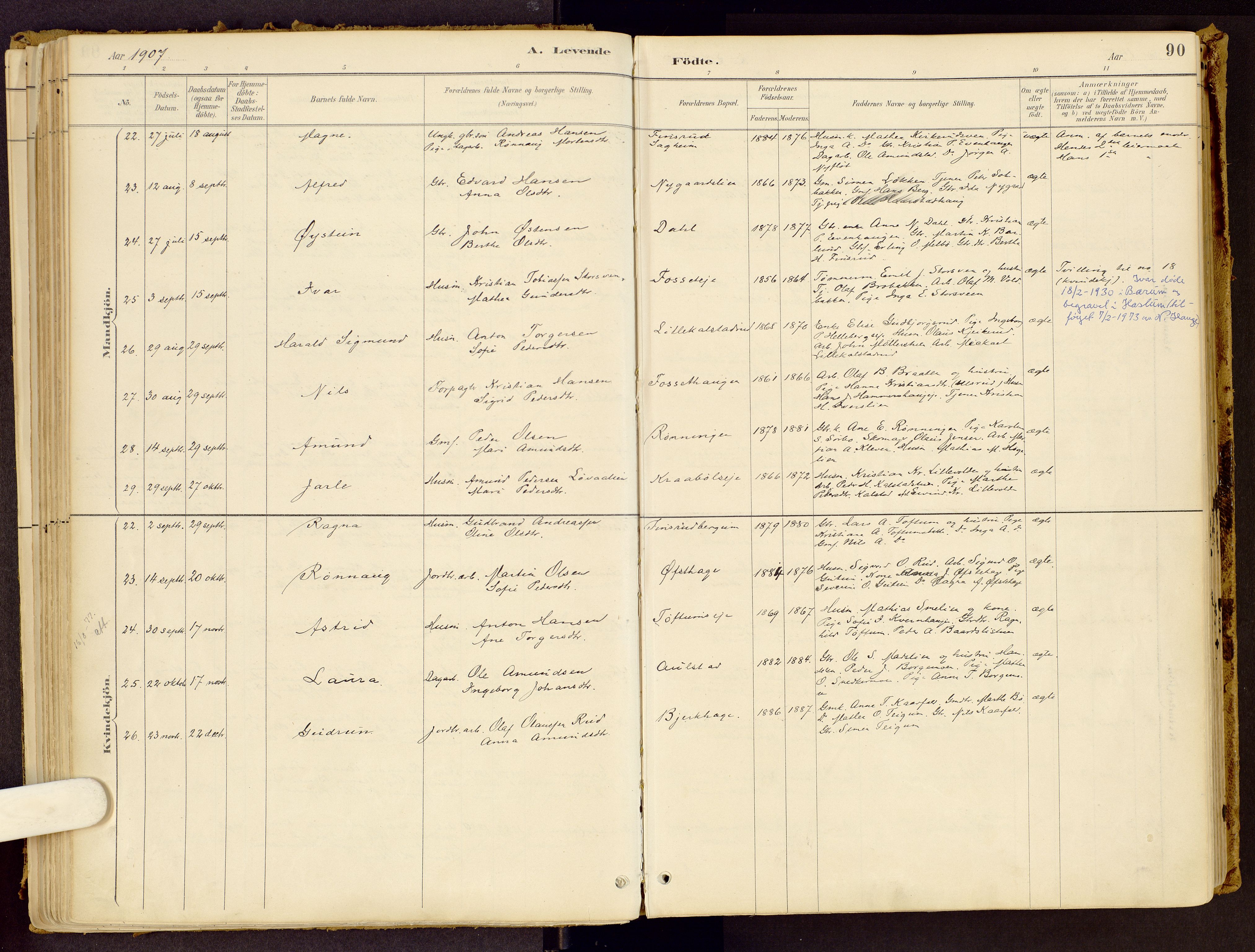 Vestre Gausdal prestekontor, SAH/PREST-094/H/Ha/Haa/L0001: Parish register (official) no. 1, 1887-1914, p. 90