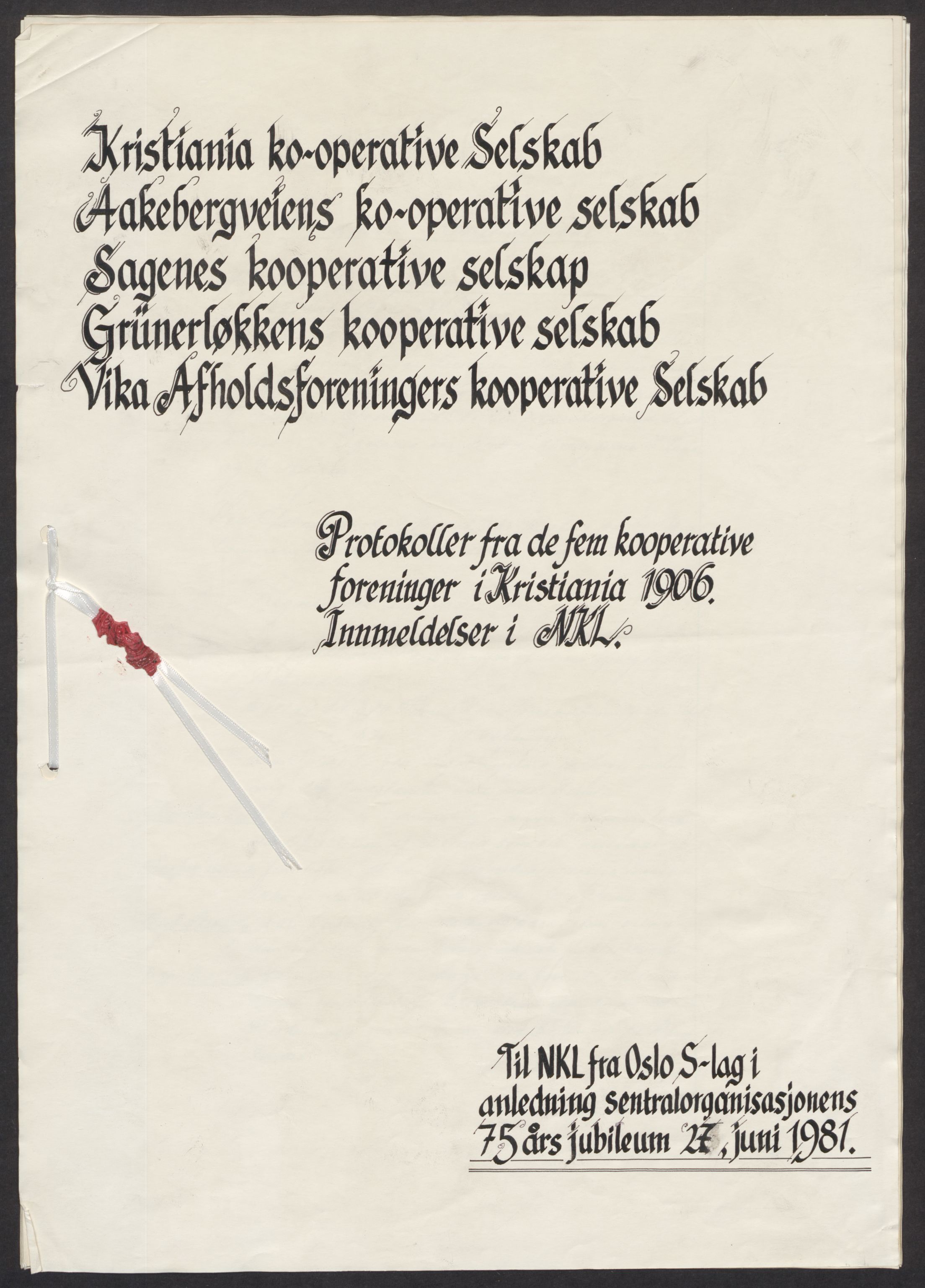 Coop NKL BA (Coop Norge SA), AV/RA-PA-1394/Y/L0008: Mappe med reklameplakater, arbeidsreglement og diplomer. Stiftelsesprotokoller for noen av de første lokale kooperative selskaper, 1900-2005, p. 14