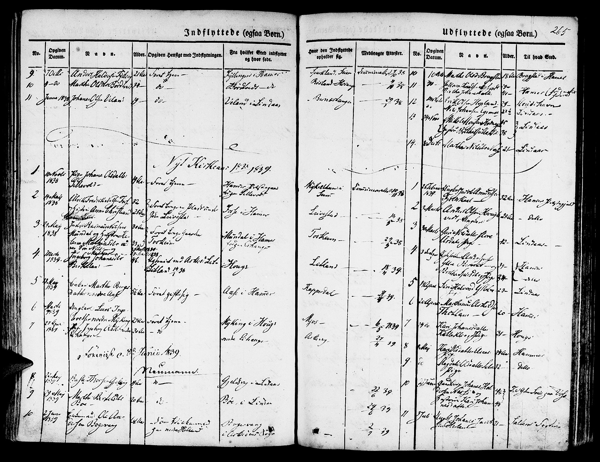 Hosanger sokneprestembete, SAB/A-75801/H/Haa: Parish register (official) no. A 7, 1835-1848, p. 265