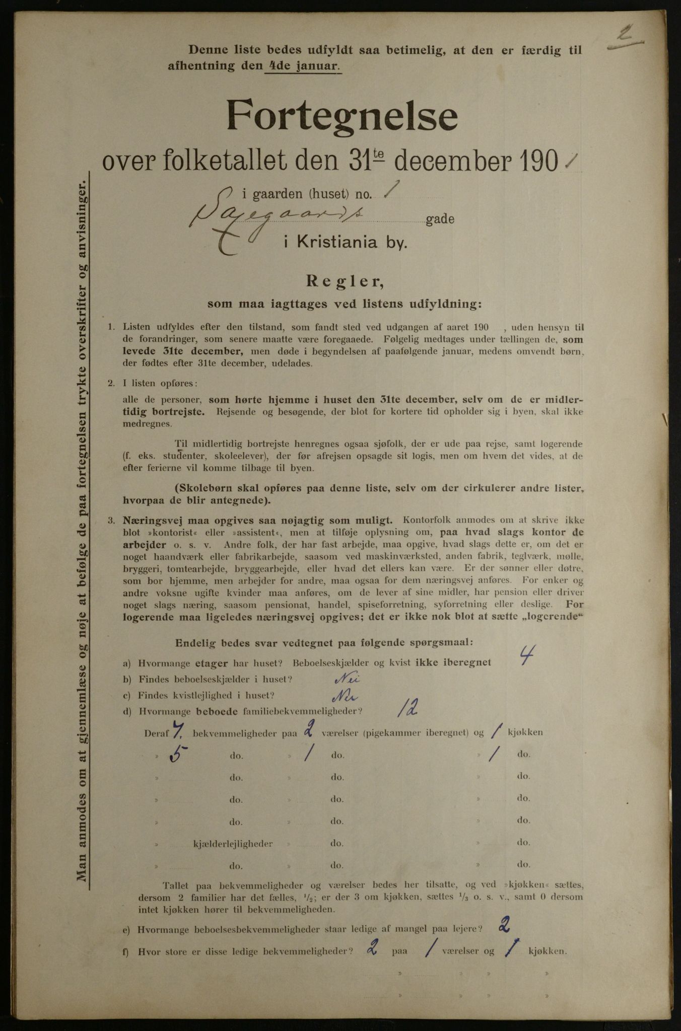 OBA, Municipal Census 1901 for Kristiania, 1901, p. 13863