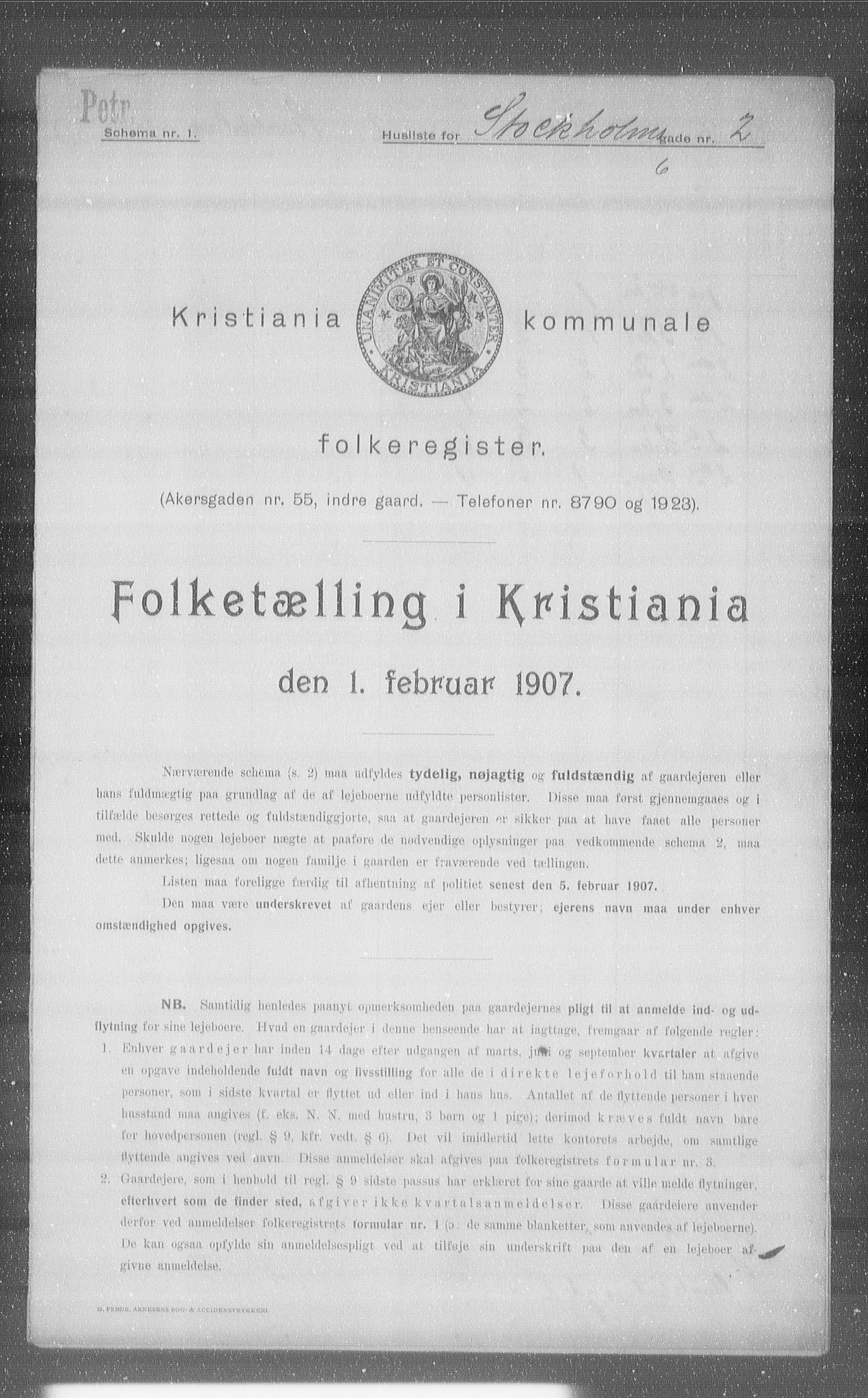 OBA, Municipal Census 1907 for Kristiania, 1907, p. 52083