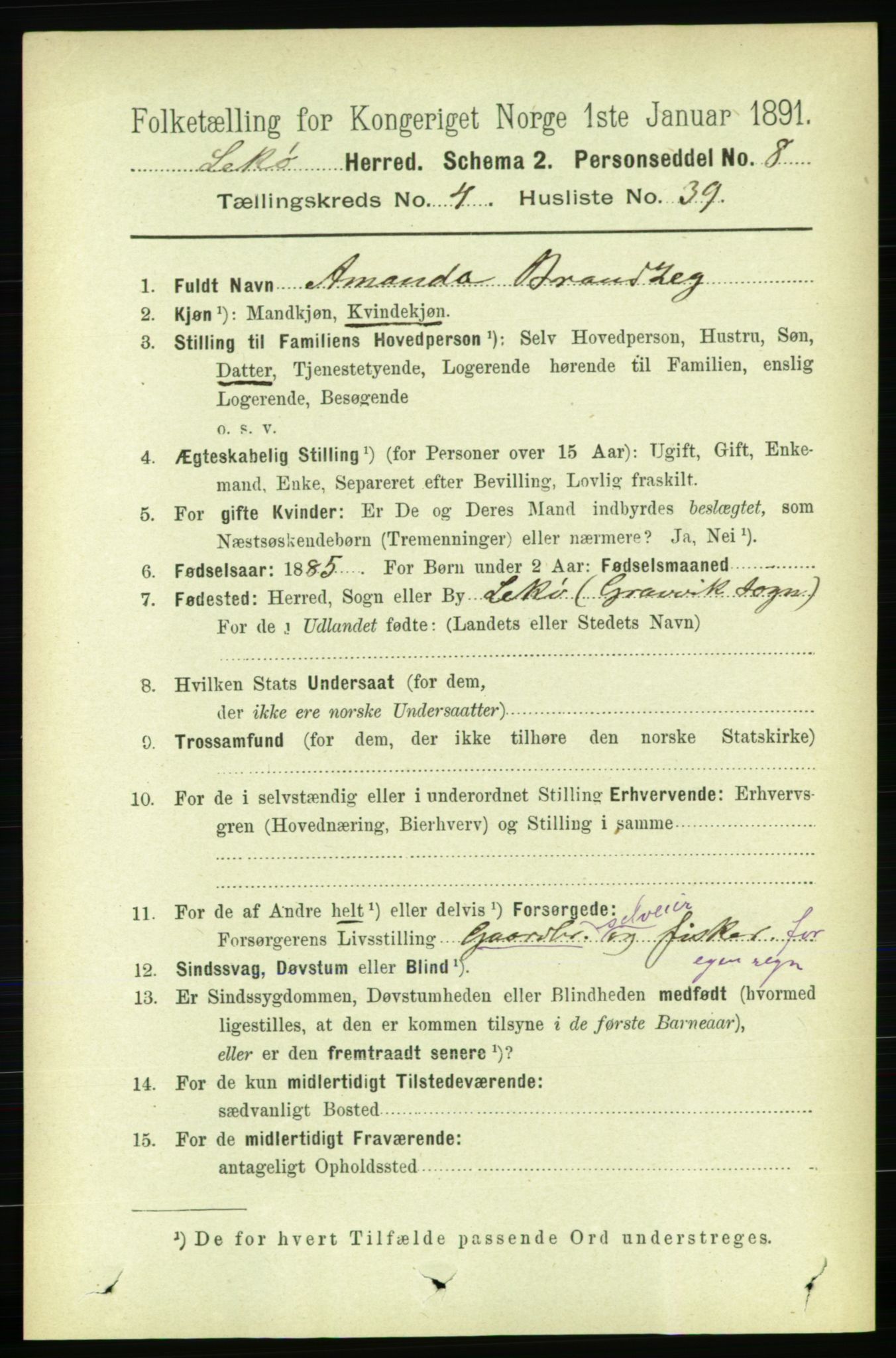 RA, 1891 census for 1755 Leka, 1891, p. 2174