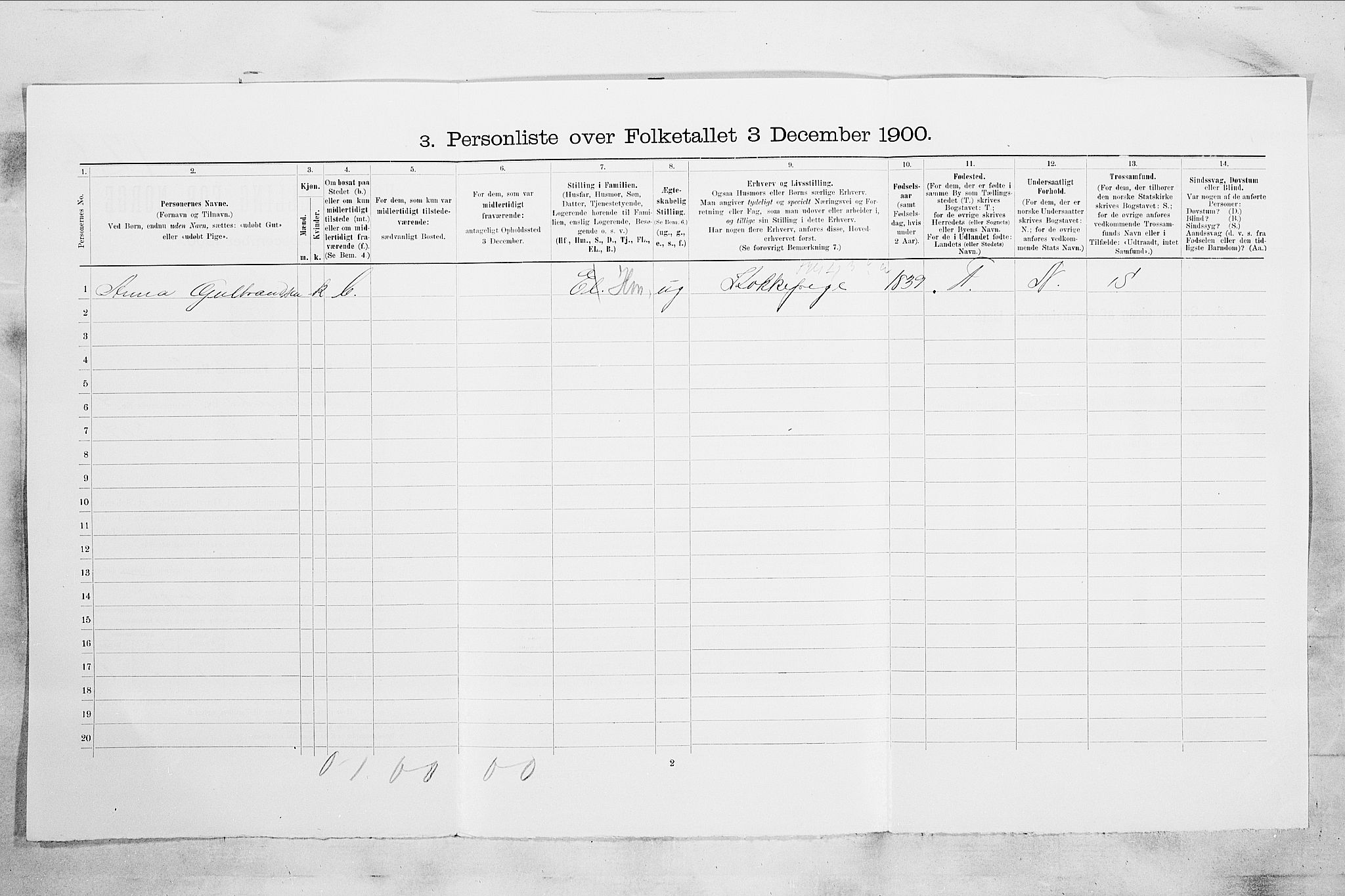 RA, 1900 census for Sandefjord, 1900, p. 2938