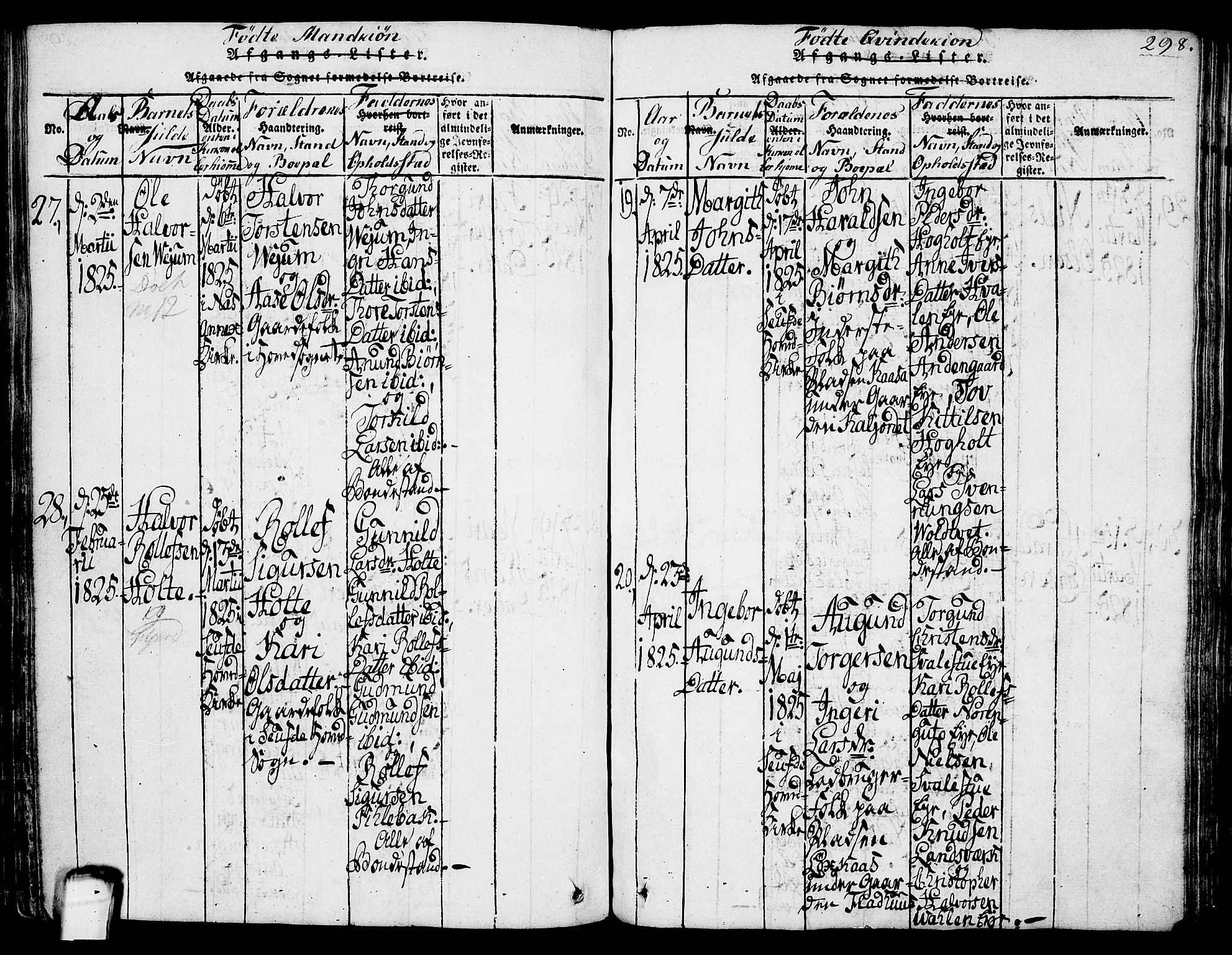 Sauherad kirkebøker, AV/SAKO-A-298/G/Ga/L0001: Parish register (copy) no. I 1, 1815-1827, p. 298